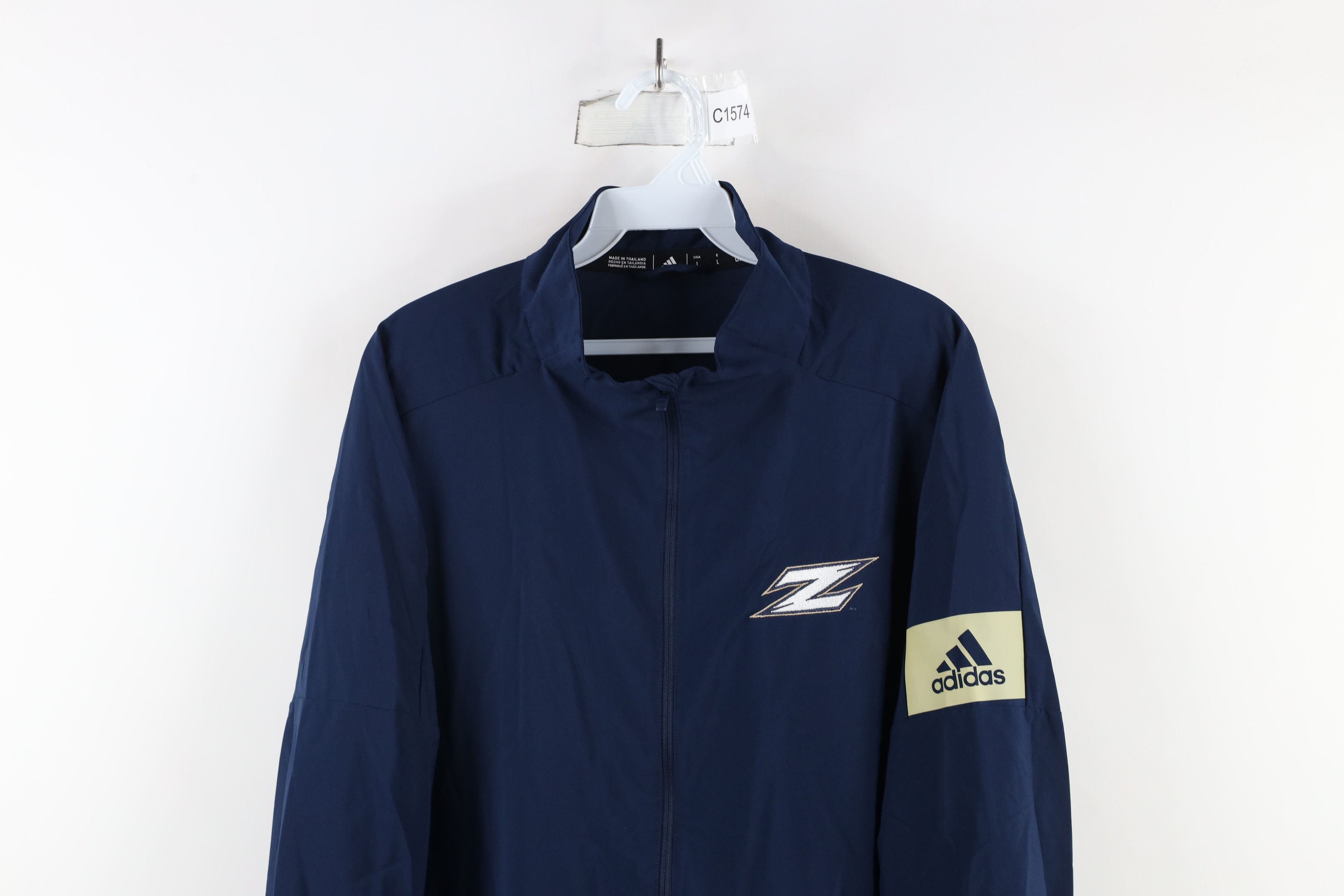 Adidas × Vintage Adidas University of Akron Baseball Half Zip Jacket Blue Size US L / EU 52-54 / 3 - 2 Thumbnail