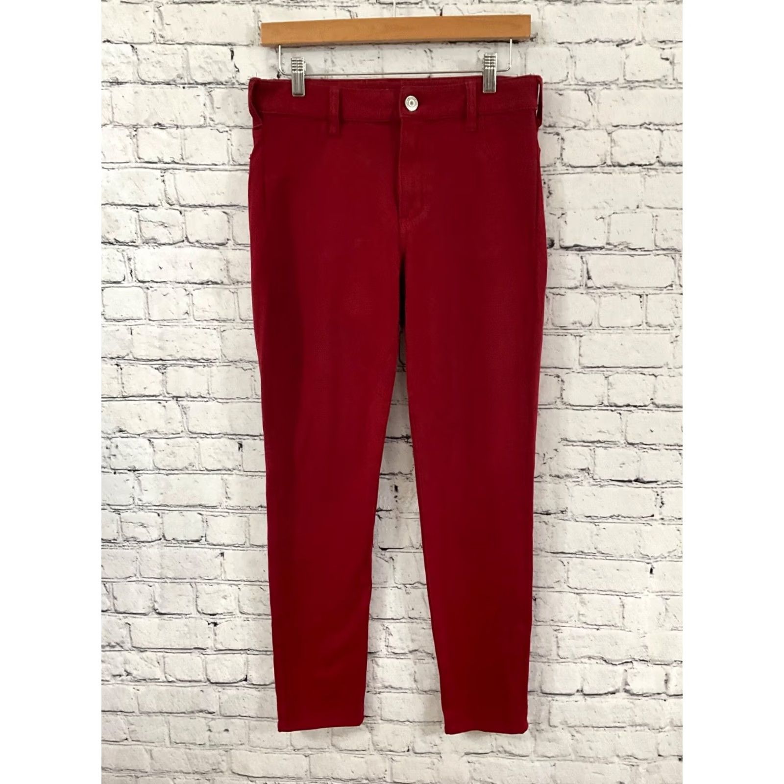 American Eagle Outfitters AMERICAN EAGLE WOMENS JEGGING RED Size SMALL 5-POCKET Denim Cotton Blend Stretch Regular Rise Mid 28in INSEAM Size 28" / US 6 / IT 42 - 2 Thumbnail
