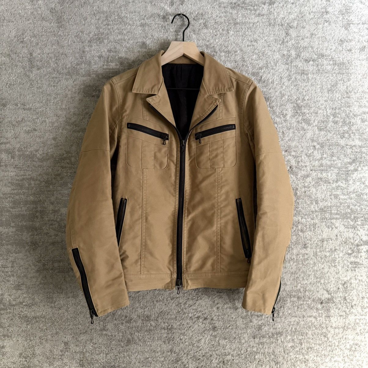Shellac Early 2000's Shellac Double RiRi Zip Cotton Riders Jacket Size US M / EU 48-50 / 2 - 2 Thumbnail