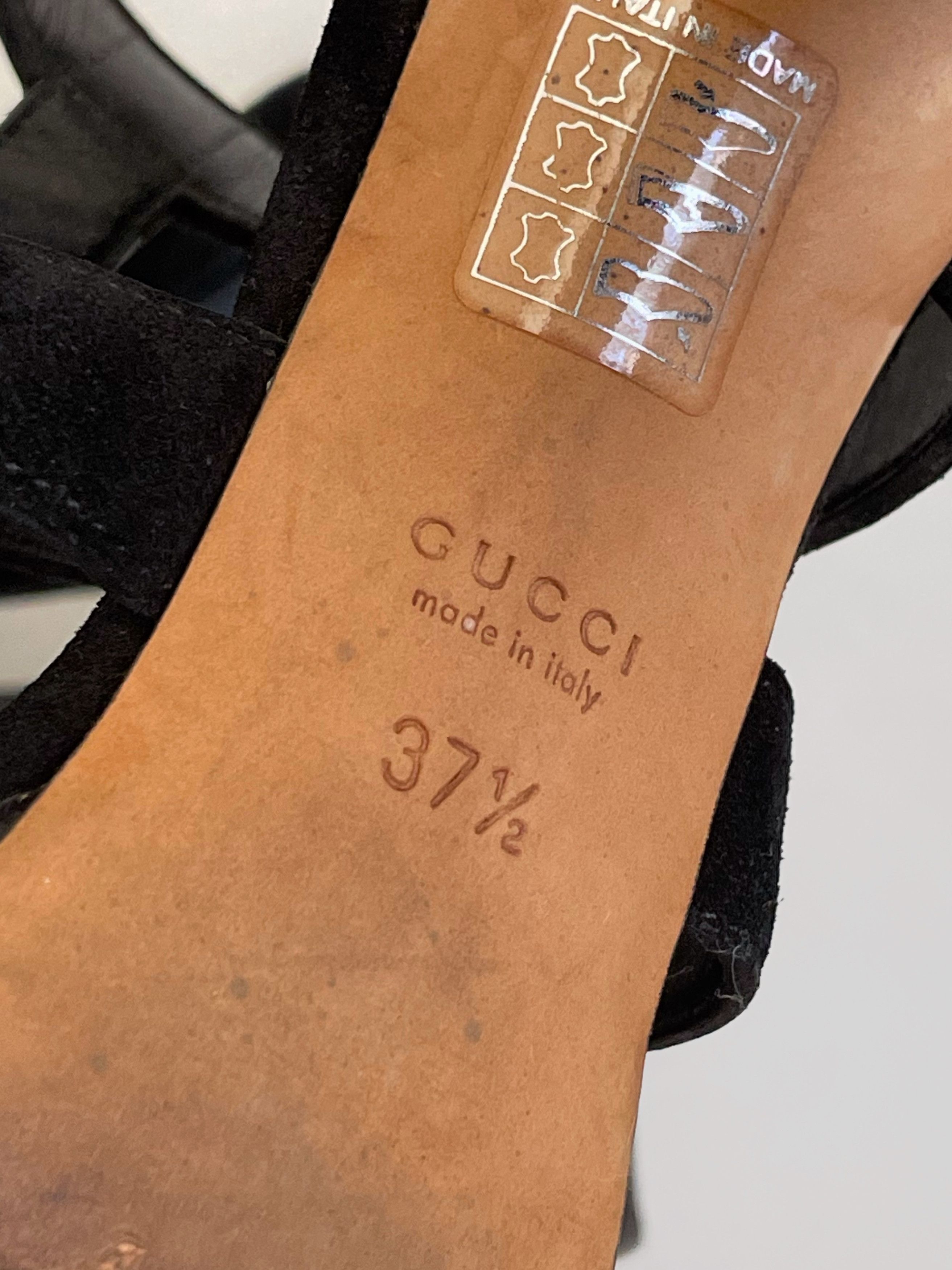 Gucci Gucci Vintage Studded Gladiator Sandals Black Suede Leather Size US 7.5 / IT 37.5 - 8 Thumbnail