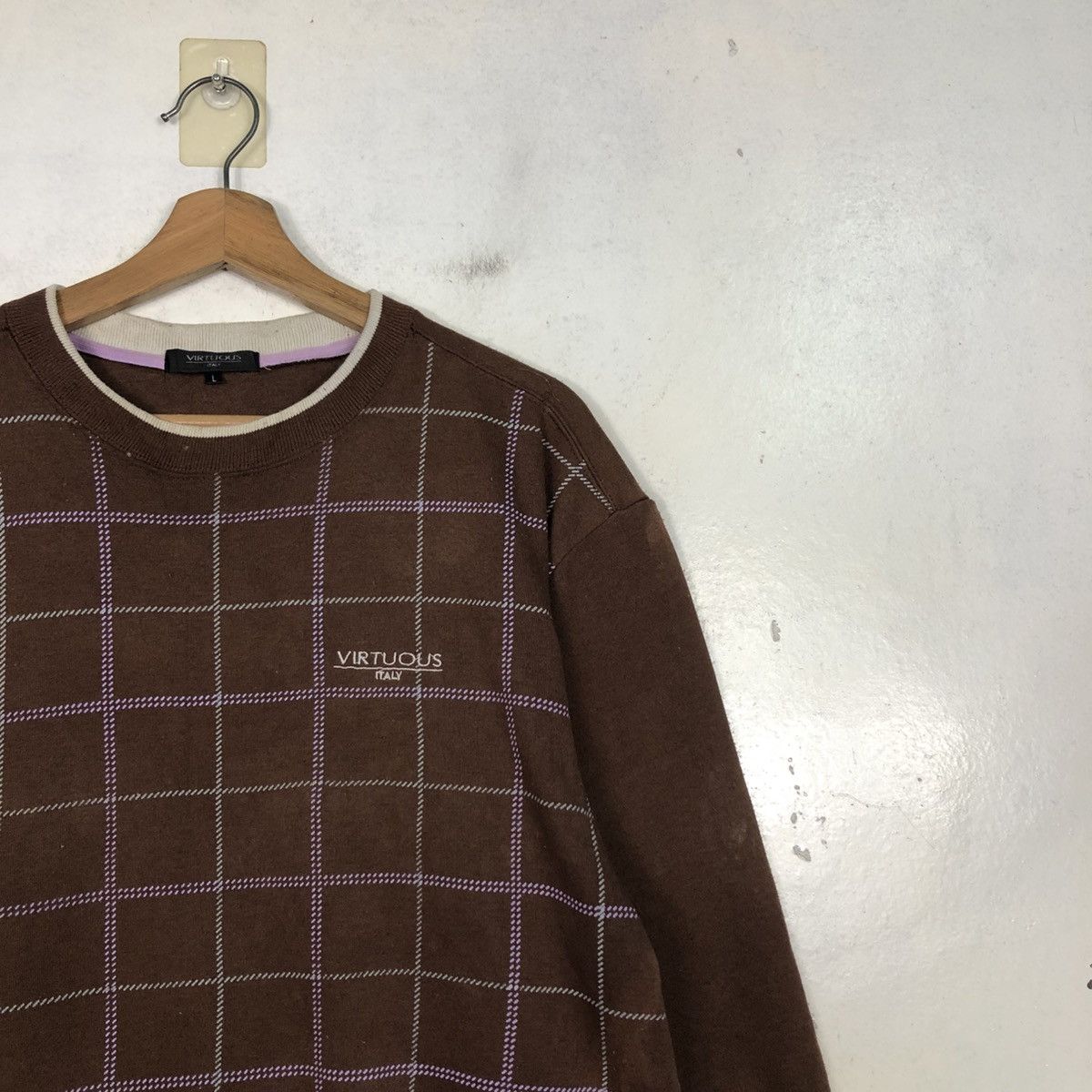 Japanese Brand 📌Vintage Sweatshirt Virtuous Tartan Design Issey Miyake Size US L / EU 52-54 / 3 - 8 Thumbnail