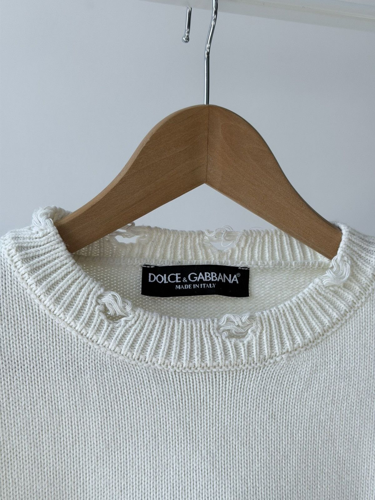 Dolce & Gabbana Dolce & Gabbana Big Logo Distressed Knit Sweater Size US M / EU 48-50 / 2 - 4 Thumbnail