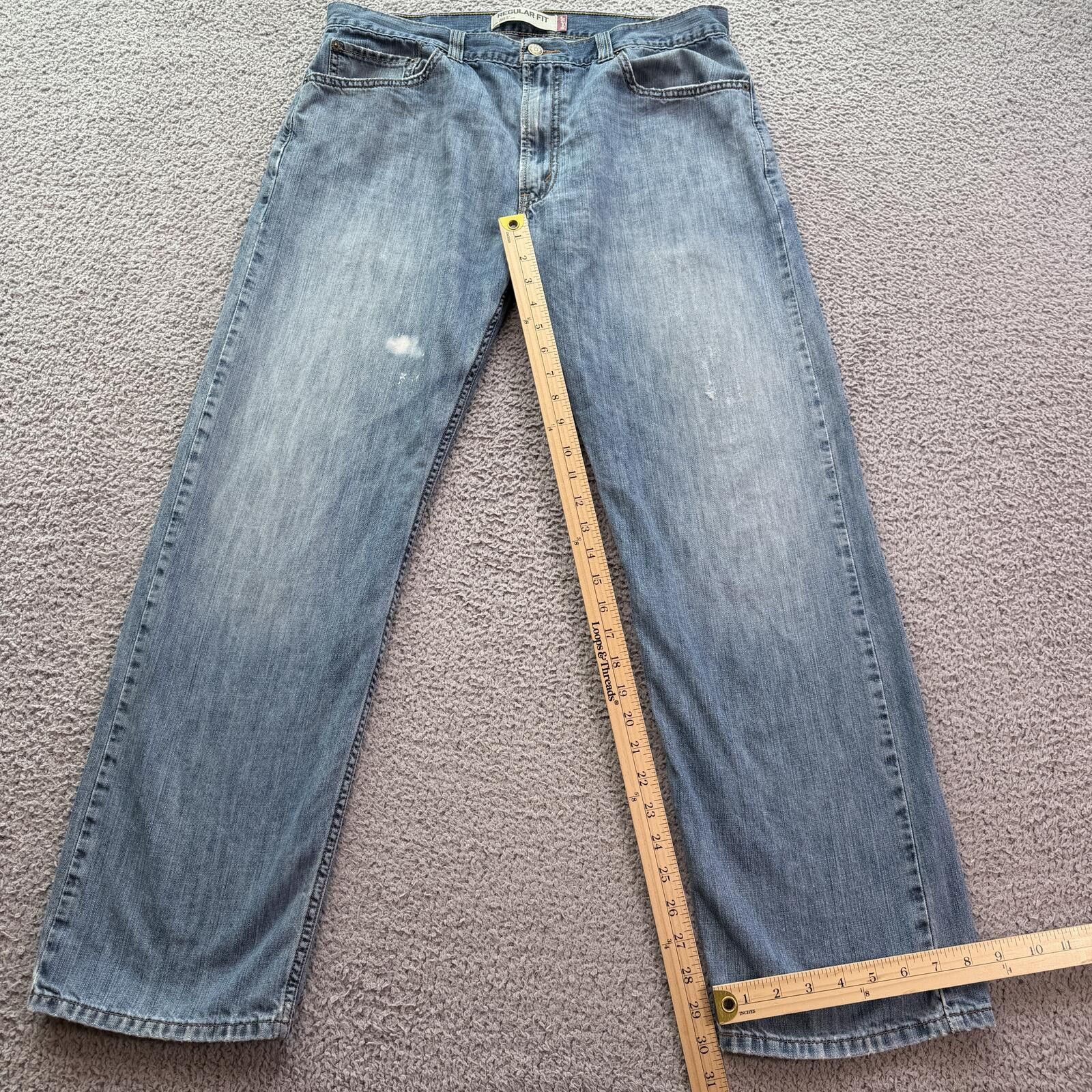 Levi's Levis 505 Regular Fit Jeans Mens 36x30 Light Wash Denim Size US 36 / EU 52 - 4 Thumbnail