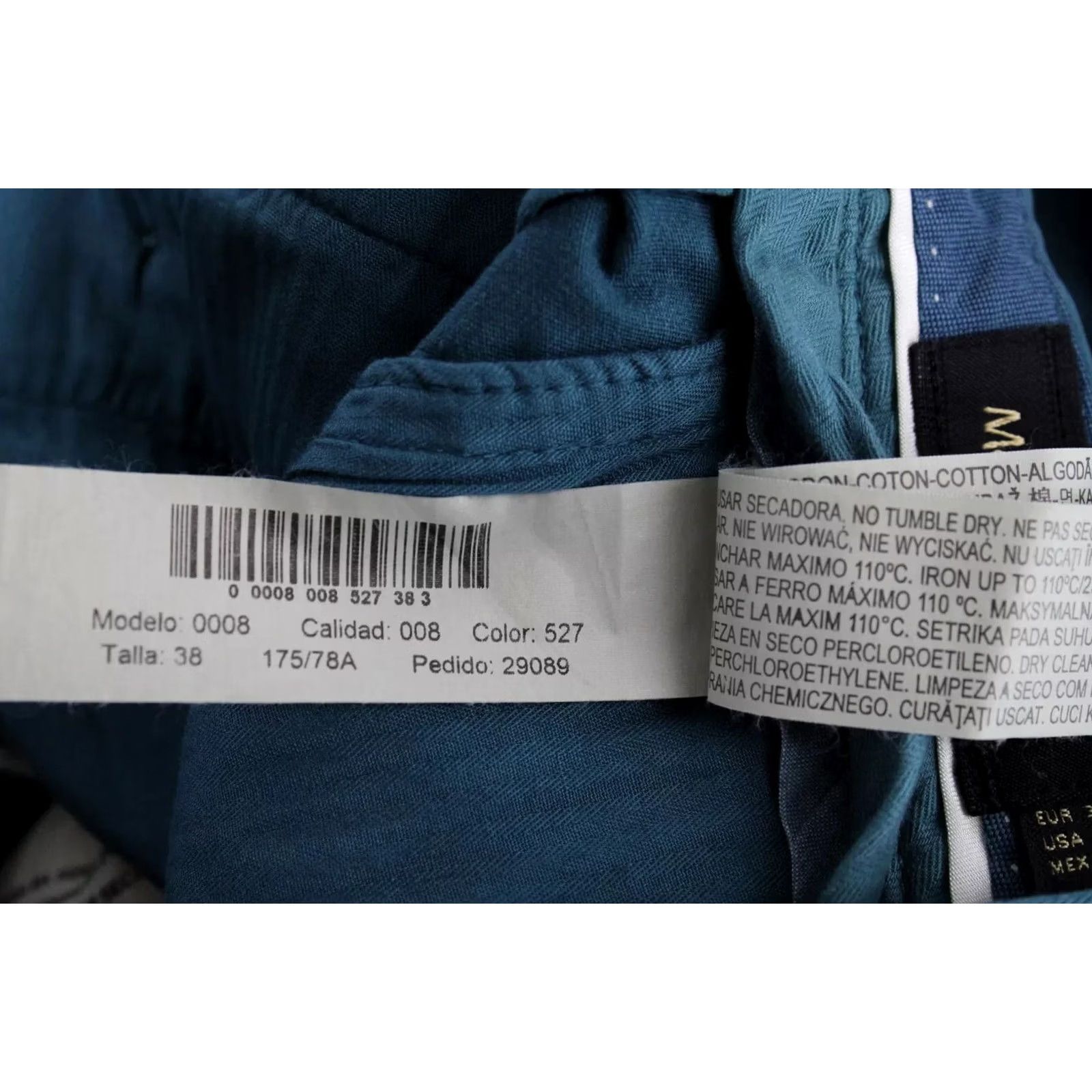 Massimo Dutti Massimo Dutti Trousers Men's US 30 Chino Stretchy Zip Fly Pockets Blue Slim 98% cotton 2% elastane Mens Size US 30 / EU 46 - 7 Thumbnail