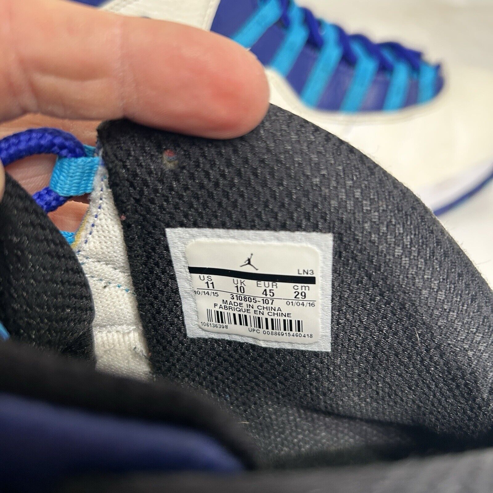 Jordan Brand Nike Air Jordan 10 Retro “Charlotte Hornets” 2024 Size US 10 / EU 43 - 8 Thumbnail