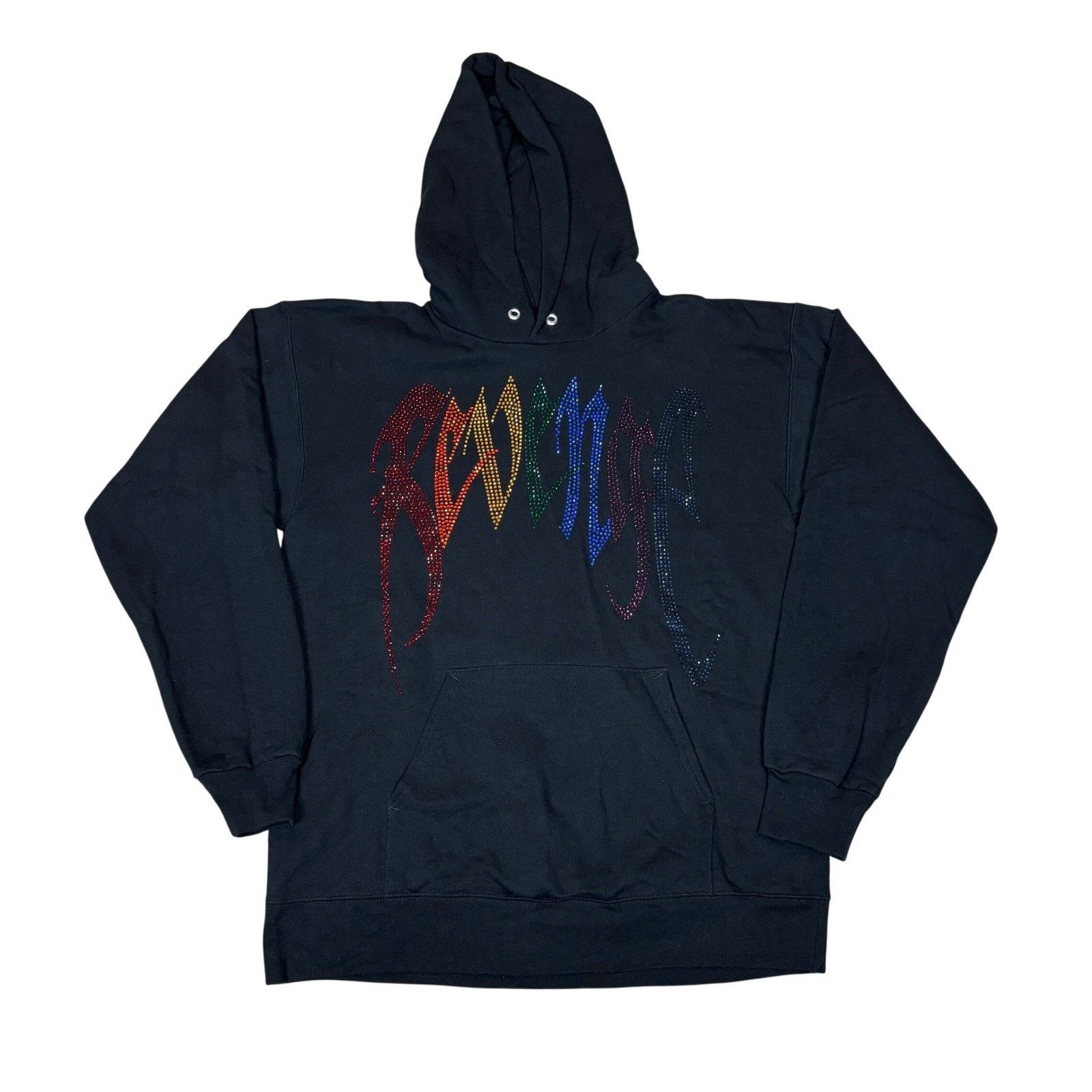 Revenge REVENGE Rhinestone Hoodie Mens Size S Black Streetwear Size US S / EU 44-46 / 1 - 1 Thumbnail
