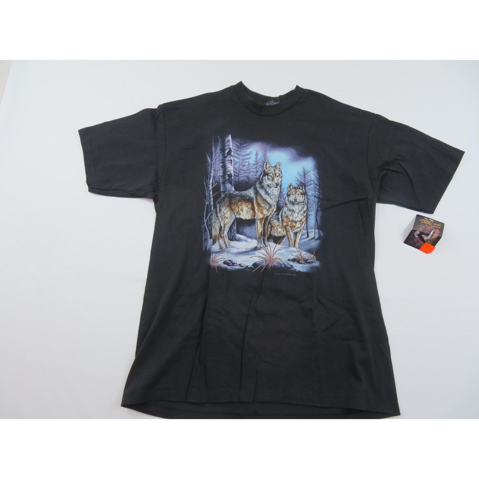 Other Wolf Wolves Forest Haloubek Black T-shirt Sz XL 90s Size US XL / EU 56 / 4 - 1 Thumbnail