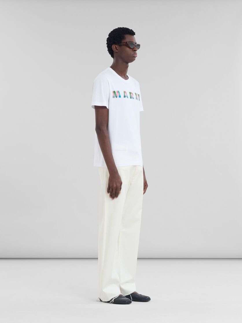 Marni oc11z0525 Cotton T-Shirt With Gingham in White Size US M / EU 48-50 / 2 - 5 Thumbnail