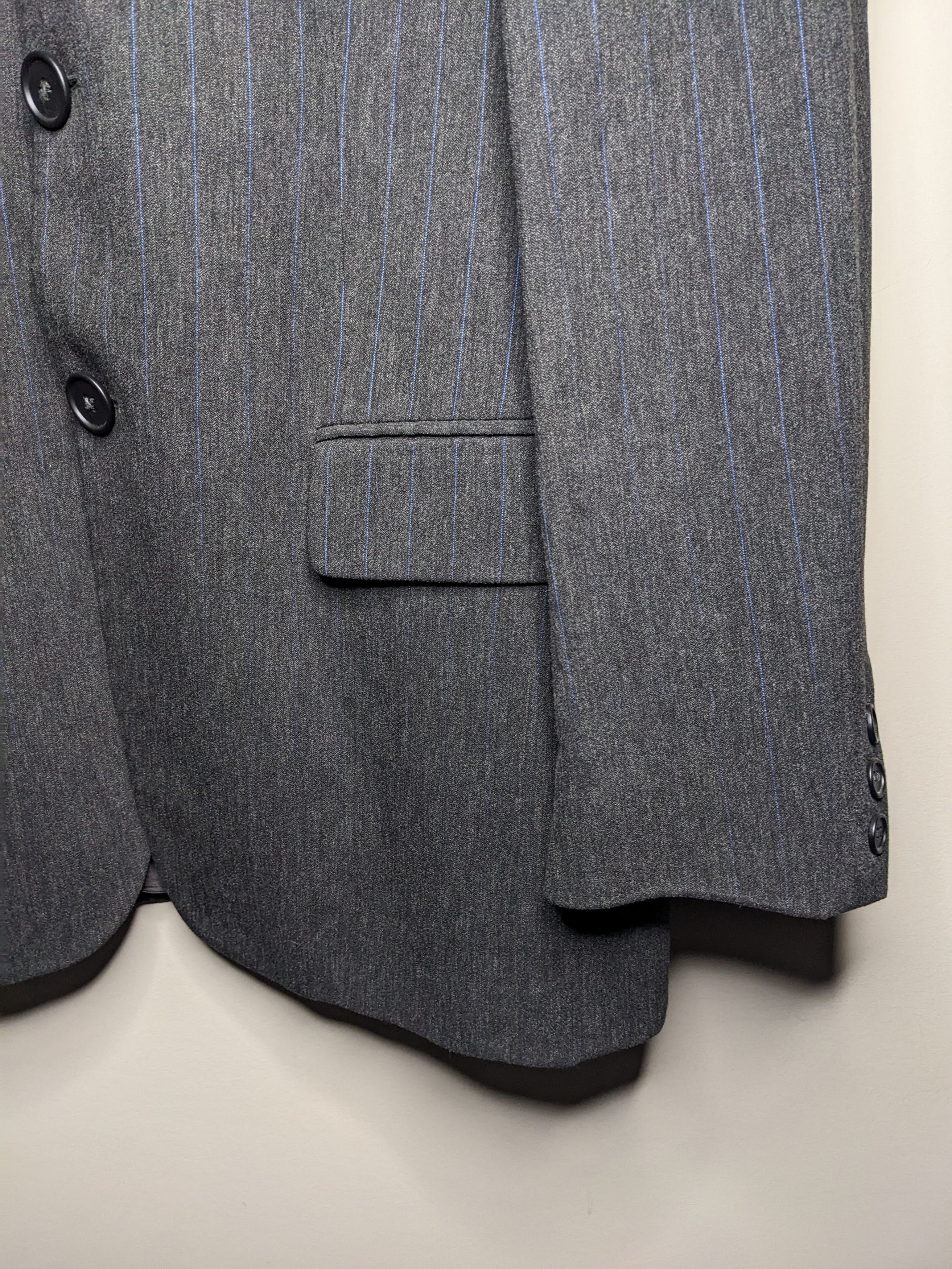 Dolce & Gabbana VTG 90s Dolce Gabbana Pinstripe Blazer Suit Jacket 42R Wool Size 42R - 5 Thumbnail