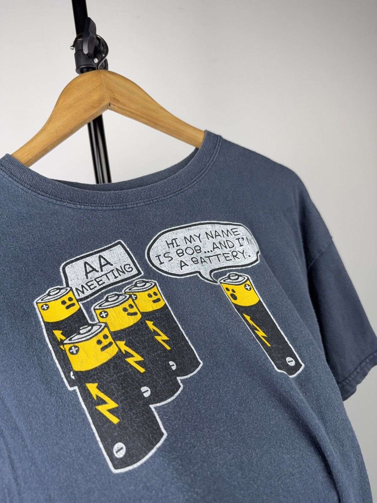 Vintage 00s Funny AA Battery Meeting Graphic Tee Bob Joke T-Shirt Size US L / EU 52-54 / 3 - 5 Thumbnail