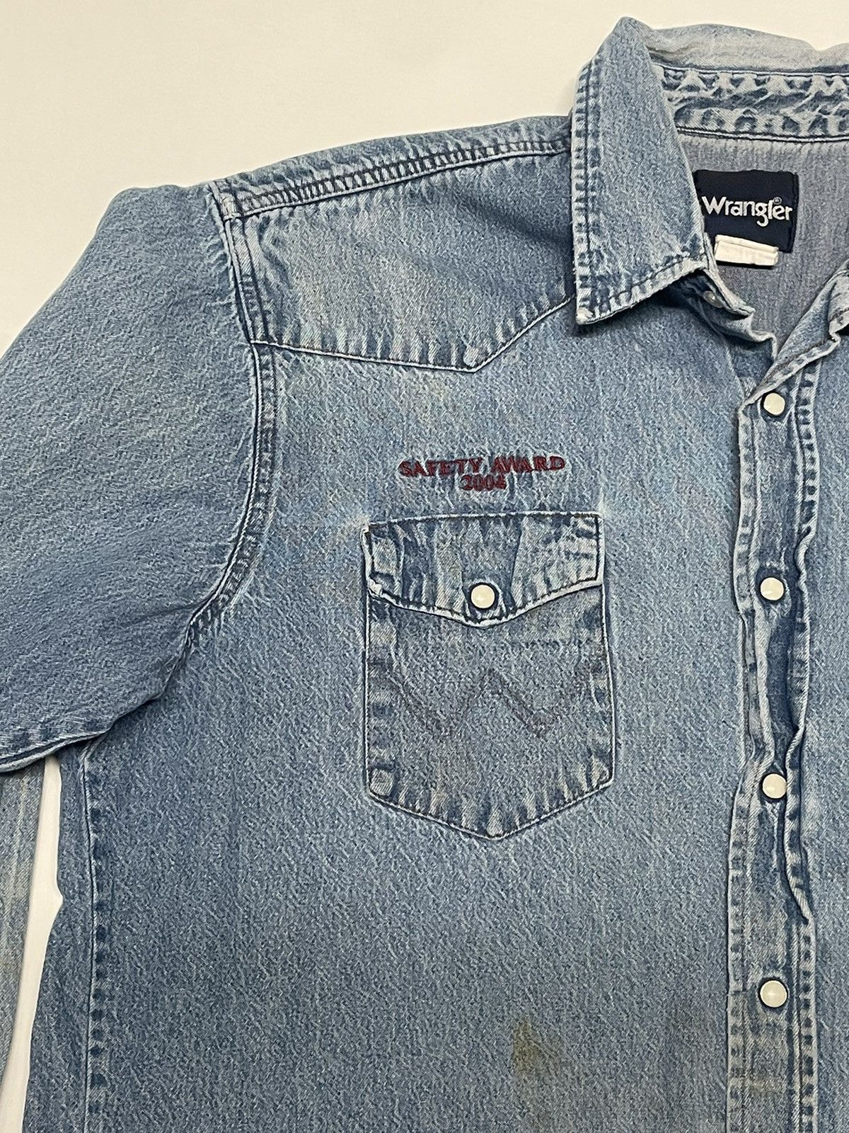 Vintage × Wrangler Vintage cowboy 90s pearl snap polo wrangler distress shirt Size US L / EU 52-54 / 3 - 13 Thumbnail