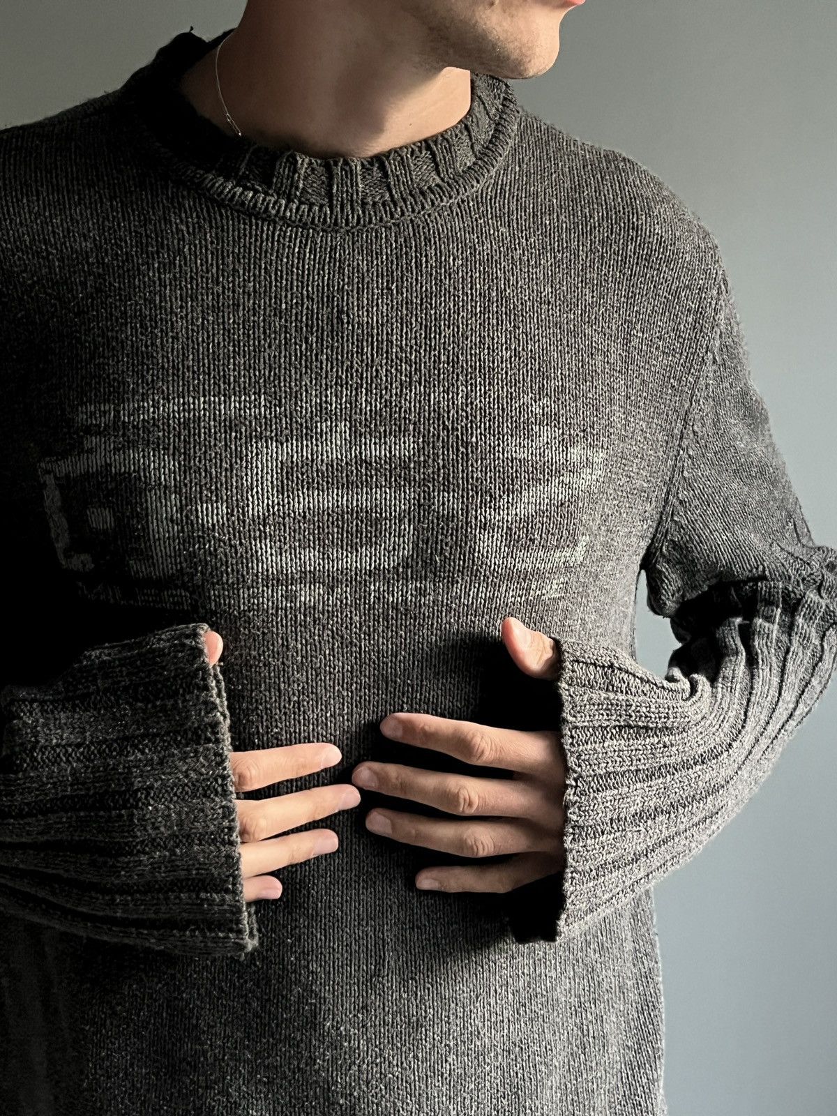 Diesel × Vintage Vintage Diesel Y2K Avand Garde Knit Sweater Size US XL / EU 56 / 4 - 10 Thumbnail