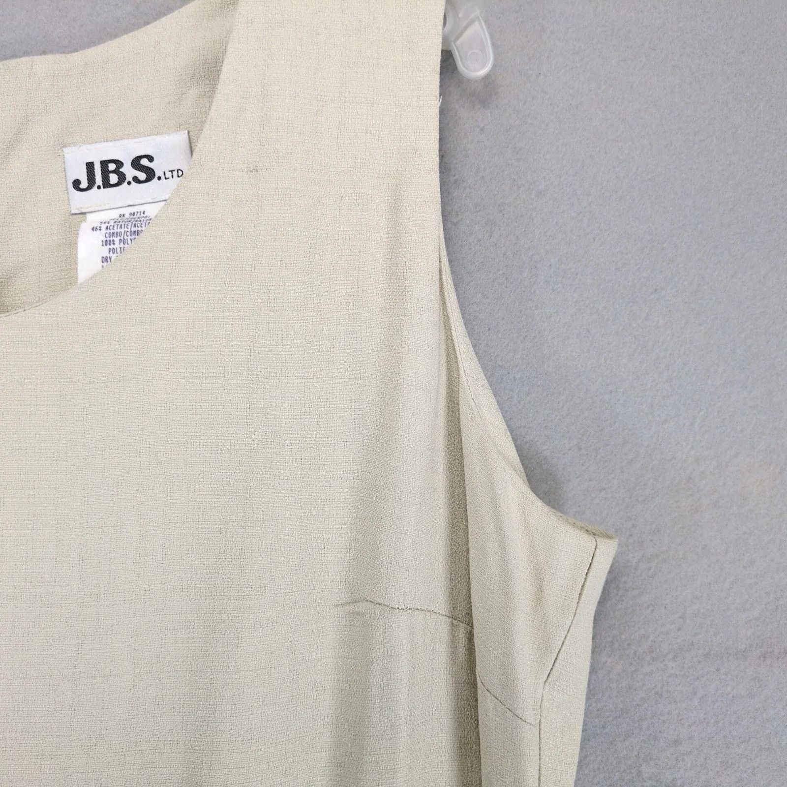 Vintage JBS Ltd Beige Sleeveless A-Line Maxi Dress Sz 14 Made USA Size XL / US 12-14 / IT 48-50 - 9 Thumbnail
