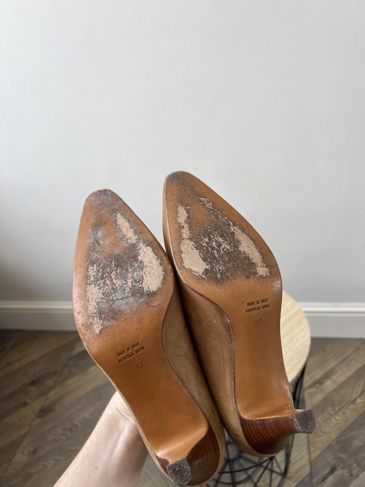 Celine Vintage Celine Women’s Brown Suede Leather Heels Pointed Toe Size US 7 / IT 37 - 15 Thumbnail