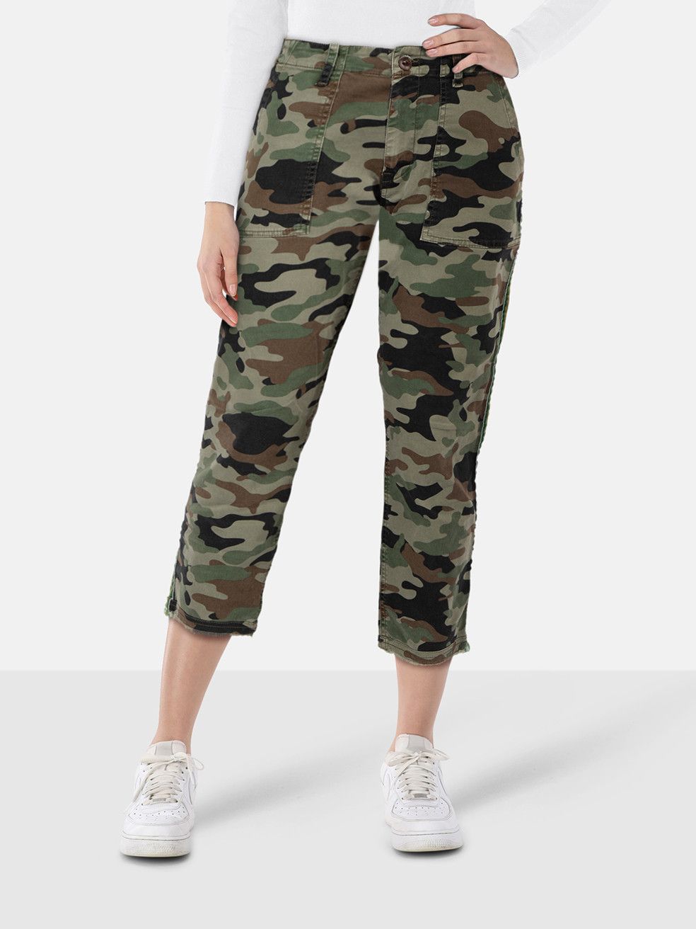 Nili Lotan Camouflage Cropped Trousers Size 27" / US 4 / IT 40 - 1 Thumbnail