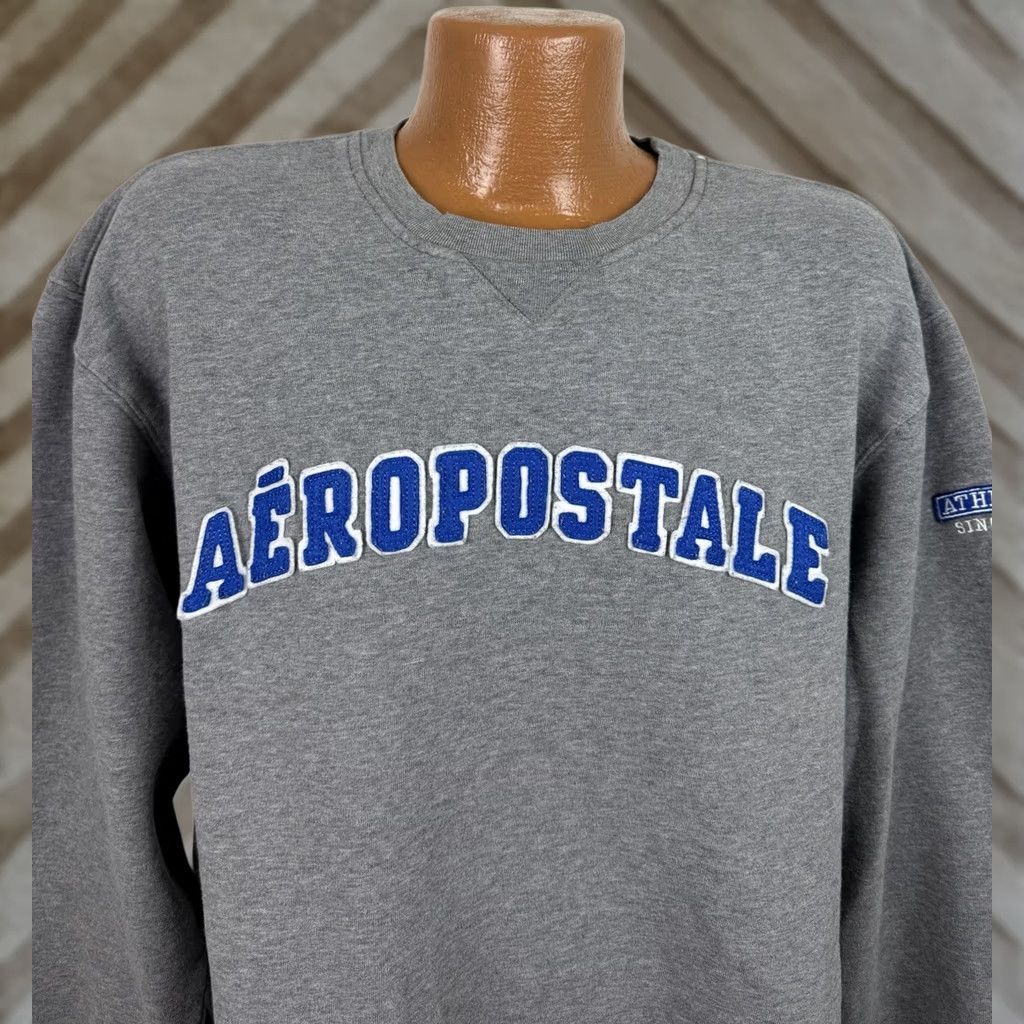 Aeropostale VINTAGE Aeropostale Sweatshirt Mens XL Gray Logo 90s Y2K Sp e llout Skater Pullover Crew Neck Size US XL / EU 56 / 4 - 1 Thumbnail