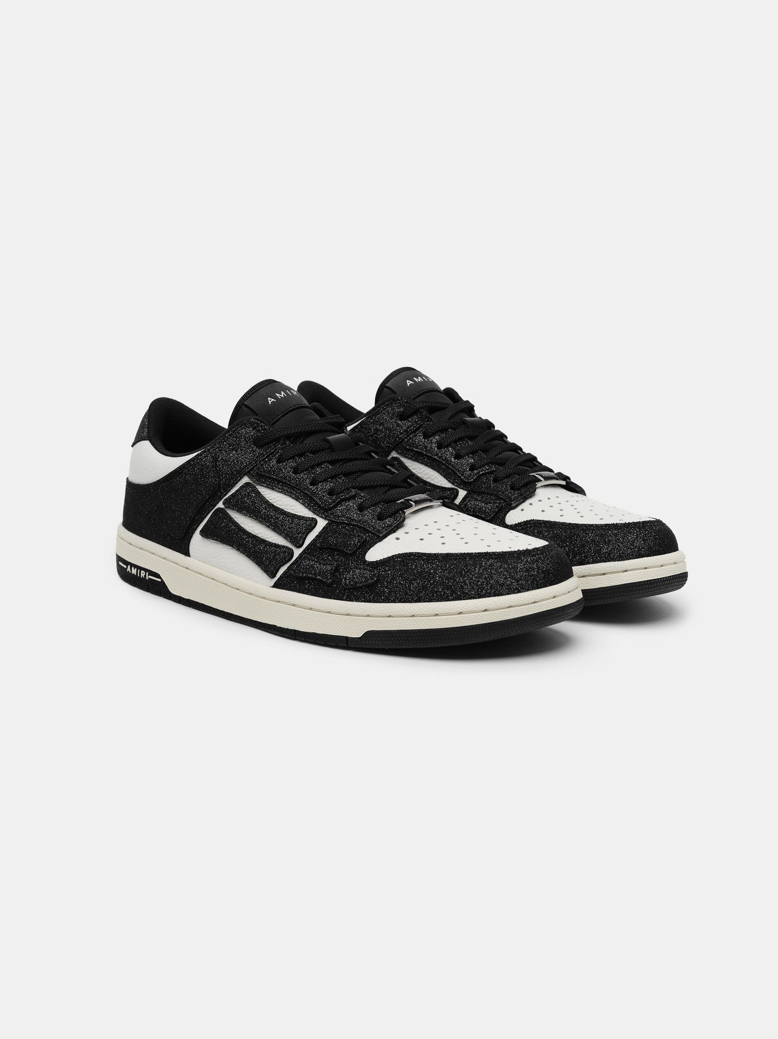 Amiri o1mle0426 Skelton Low-Top Sneakers in Black/White Size US 14 / EU 47 - 2 Thumbnail