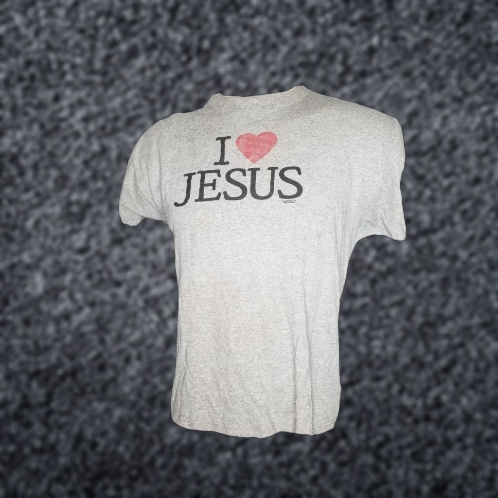 Vintage VINTAGE Delta Pro Weight I Love Jesus T-Shirt Adult M Heather Gray 70s 80s 90s Mens Size US M / EU 48-50 / 2 - 1 Thumbnail