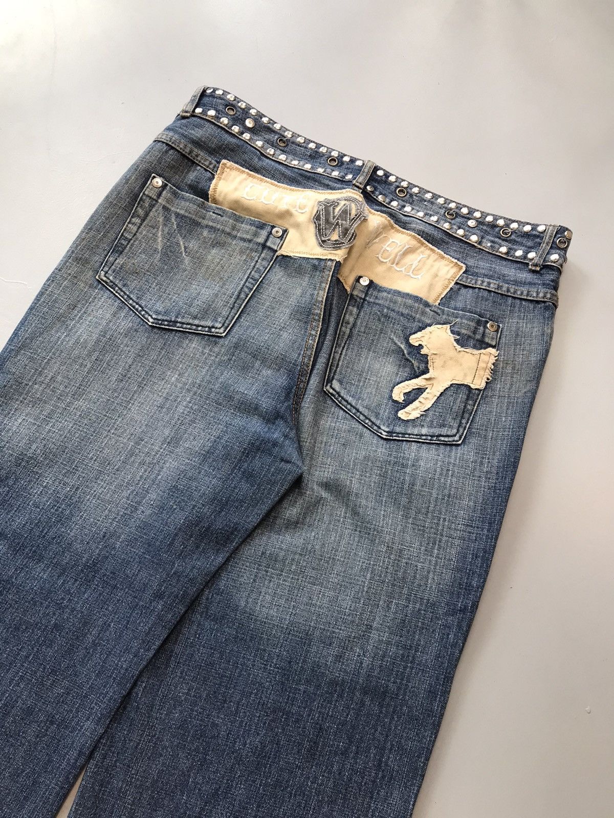 Vintage Rare vintage crazy studds waist belt baggy fit denim Size US 38 / EU 54 - 11 Thumbnail