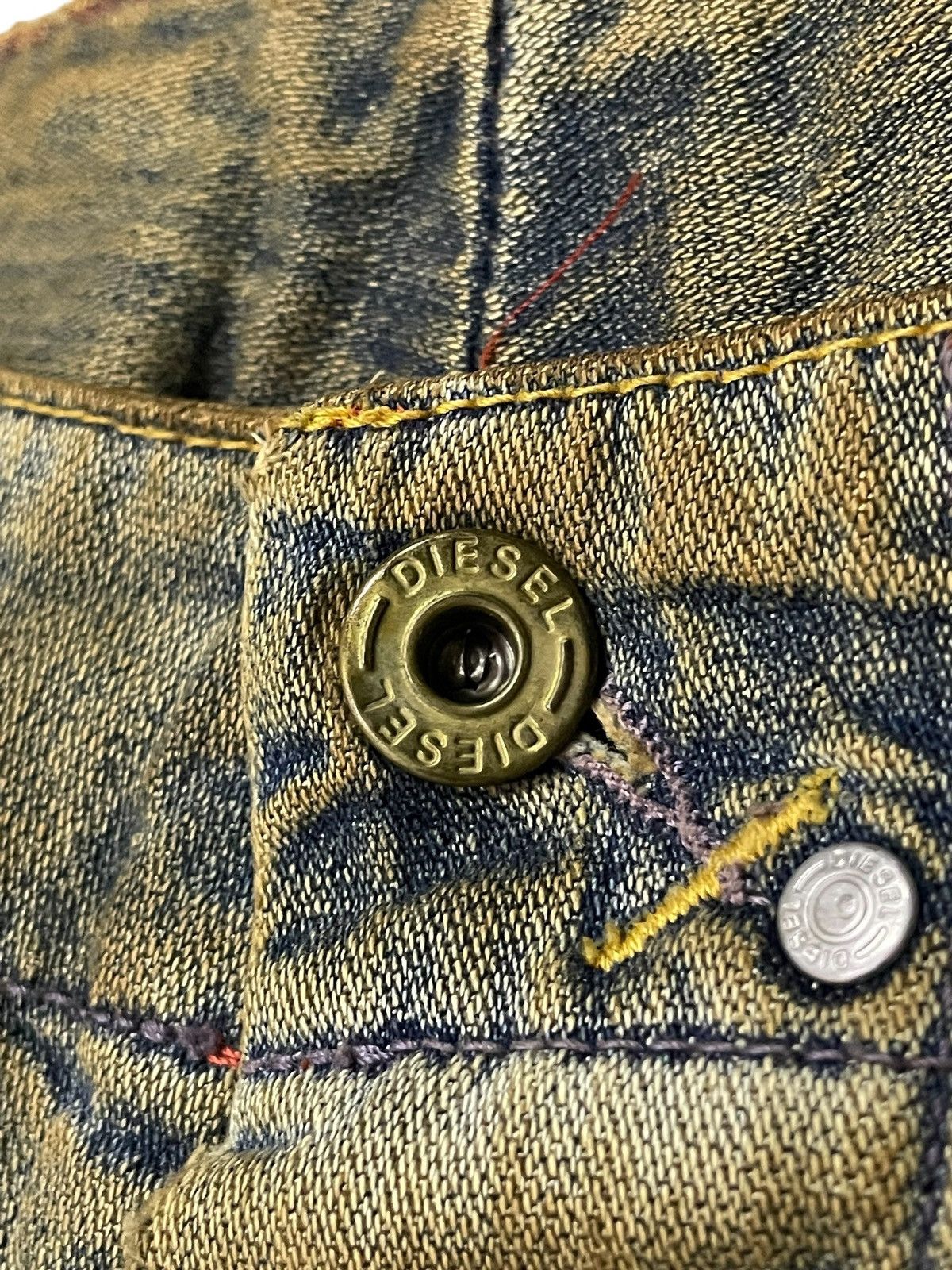 Diesel × Hysteric Glamour Vintage Diesel TrompeL’oeil Loose Baggy Mud Wash Jeans Size US 33 - 15 Thumbnail