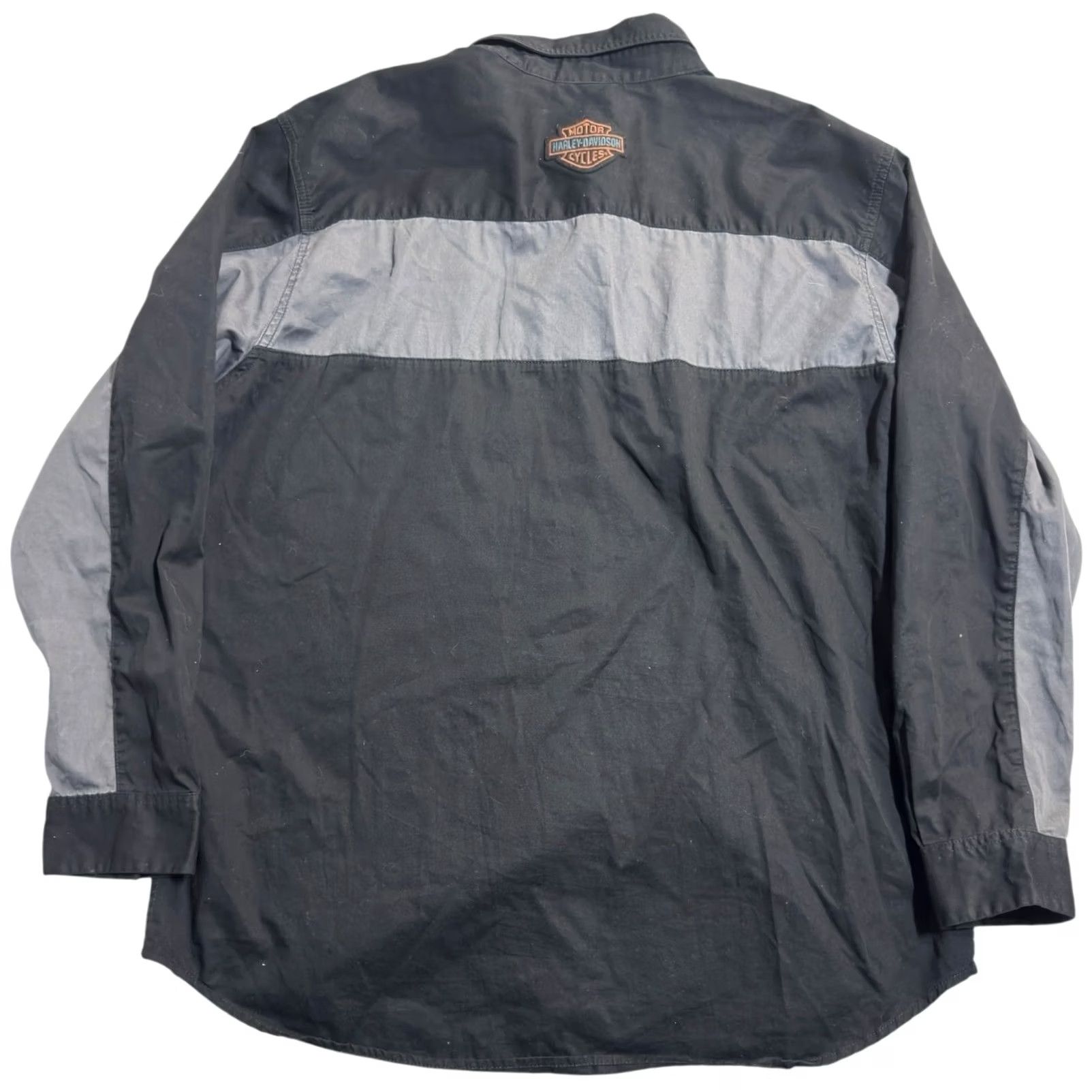 Harley Davidson Harley-Davidson Woven Shirt Size 2XL Black Grey Two-Tone Copper Block Men's Size US XXL / EU 58 / 5 - 2 Thumbnail