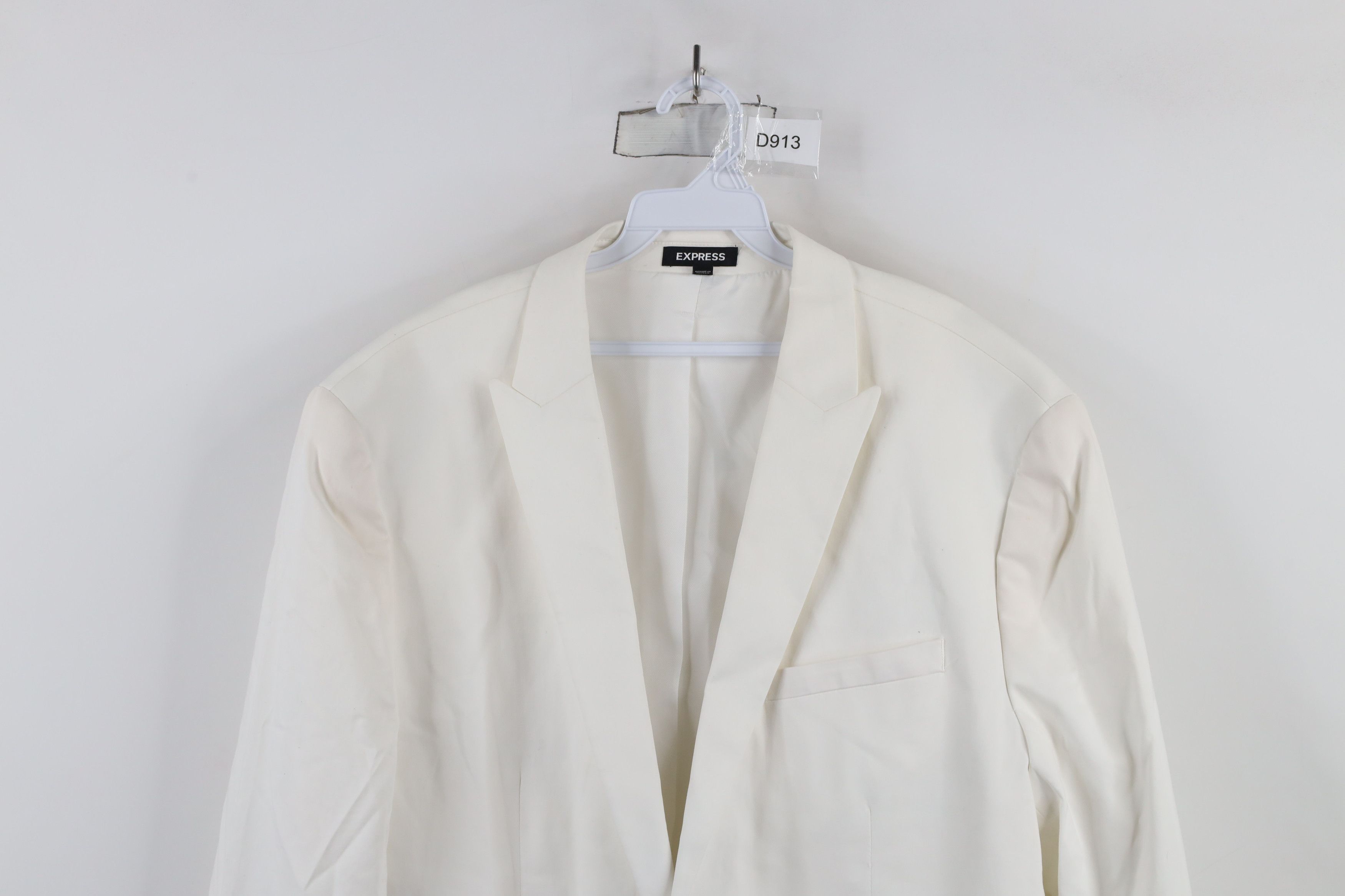 Express × Vintage Express One Button Wedding Tuxedo Suit Blazer Jacket White Size US XXL / EU 58 / 5 - 2 Thumbnail
