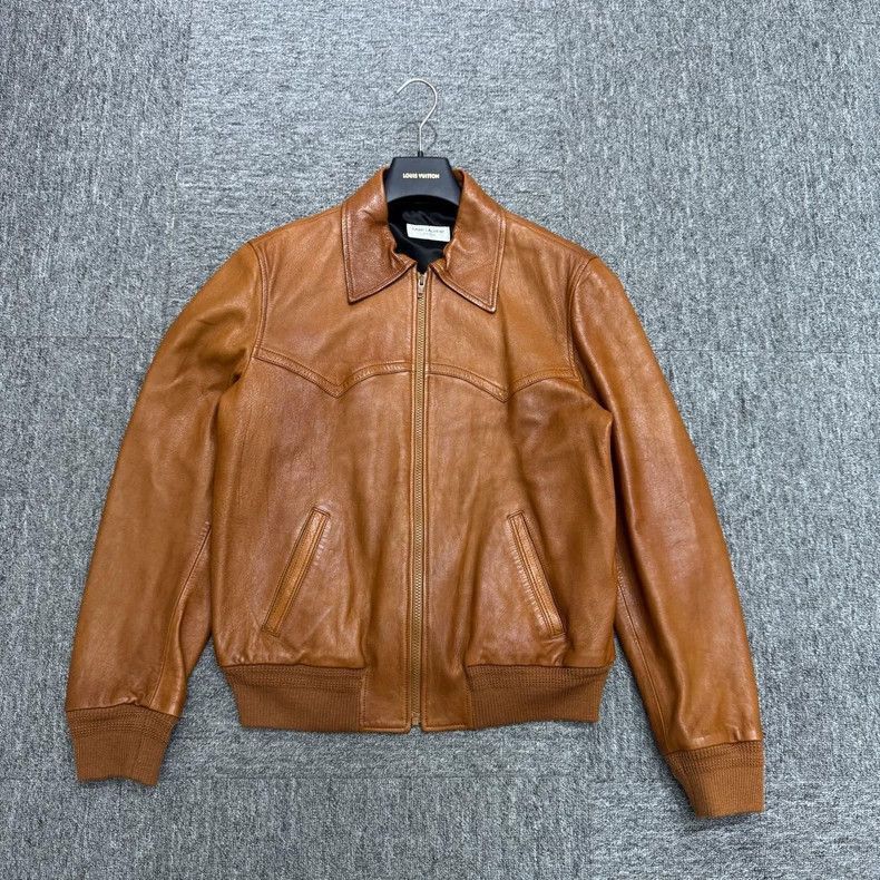 Saint Laurent Paris vintage brown leather jacket size 48 Size US L / EU 52-54 / 3 - 1 Thumbnail