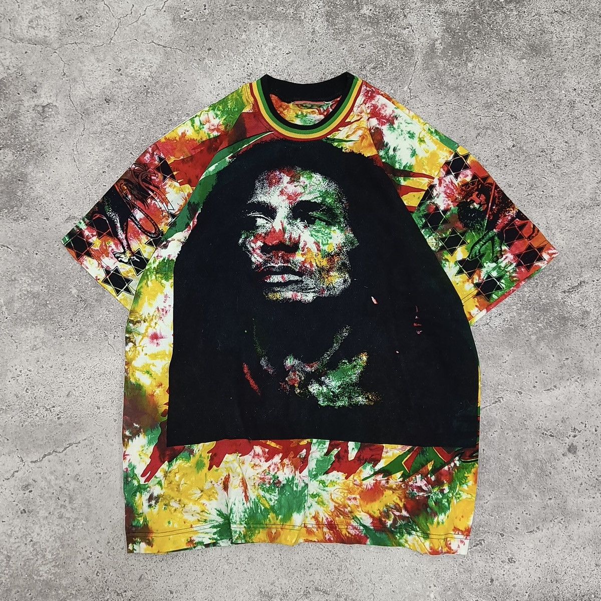 Bob Marley Vintage 90s Bob Marley AOP tee rasta Piece reggie y2k rare Size US XL / EU 56 / 4 - 1 Thumbnail