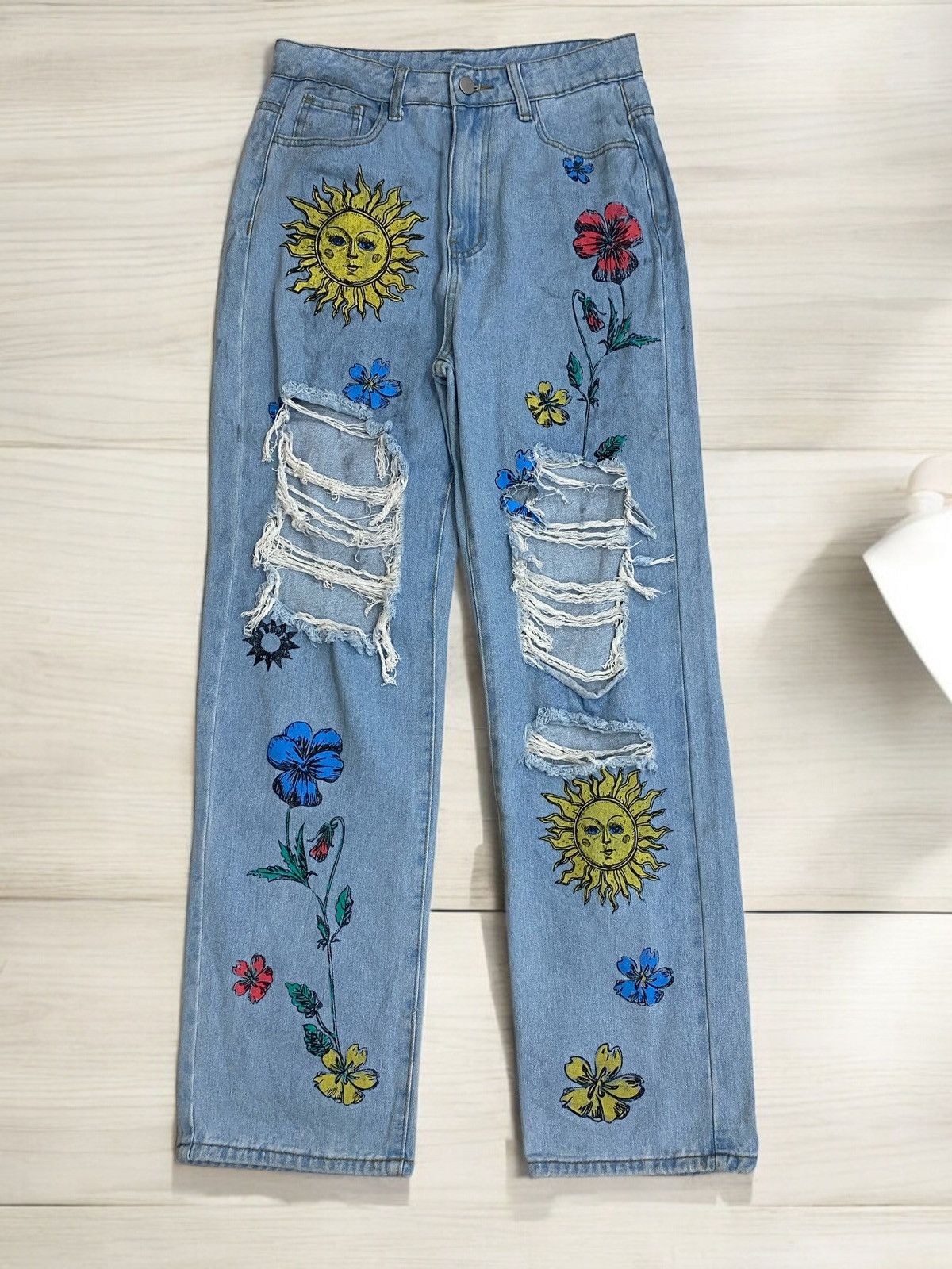 Beauty Beast × Japanese Brand × Le Grande Bleu (L.G.B.) Unisex Sunshine and Flower Floral Printed High Waist Size US 28 / EU 44 - 1 Thumbnail
