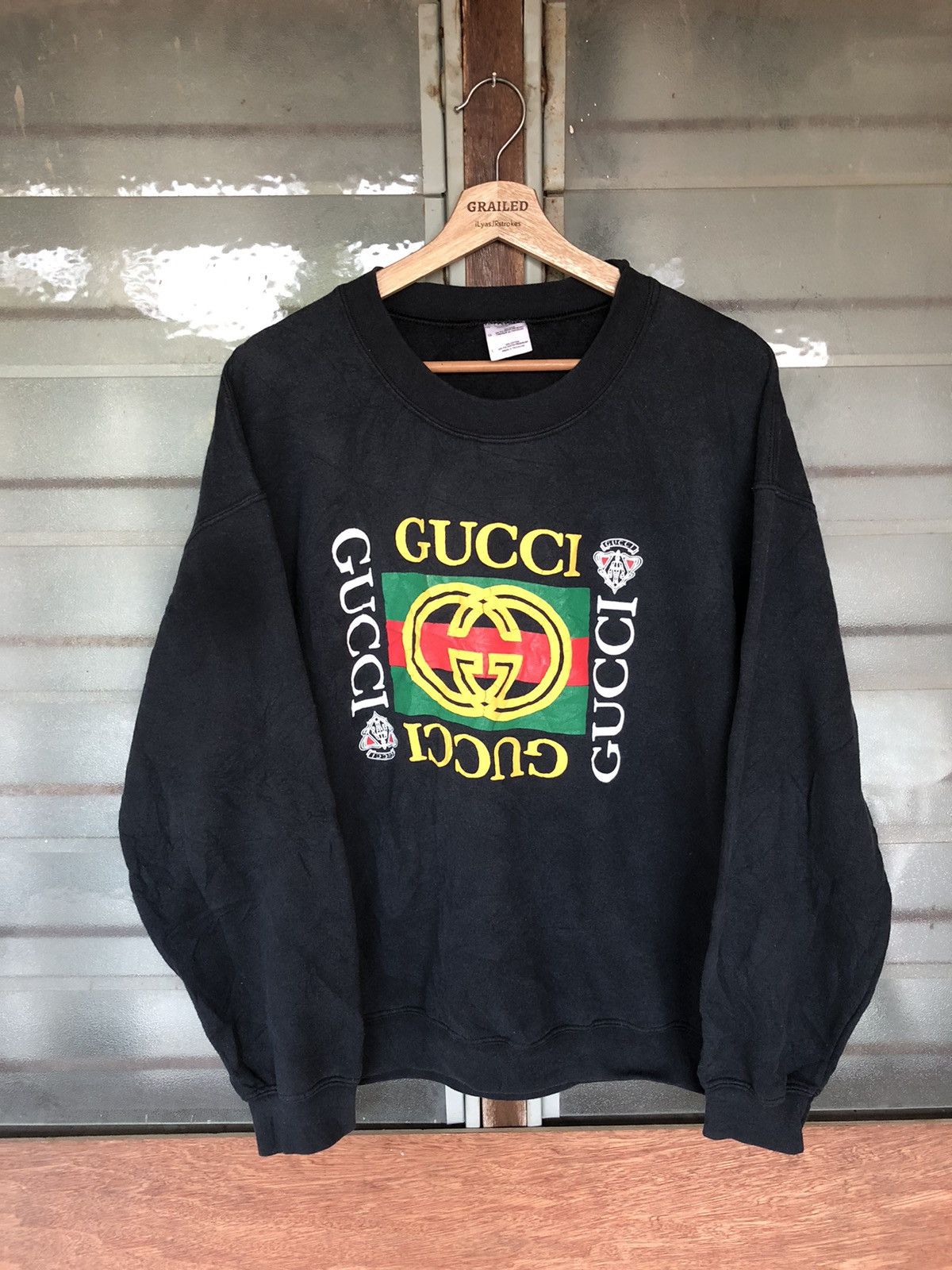 Vintage Vintage 90’s Gucci Bootleg Sweatshirt Size US L / EU 52-54 / 3 - 1 Thumbnail