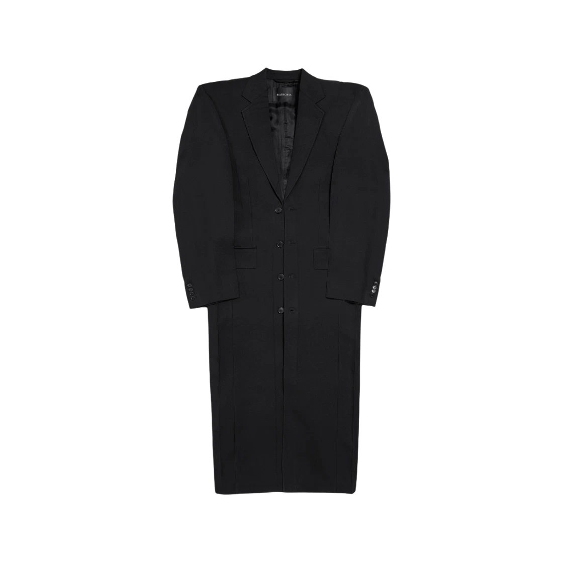 Balenciaga o1bcso1str0525 Cut Away Boxy Coat in Black Size US S / EU 44-46 / 1 - 1 Thumbnail