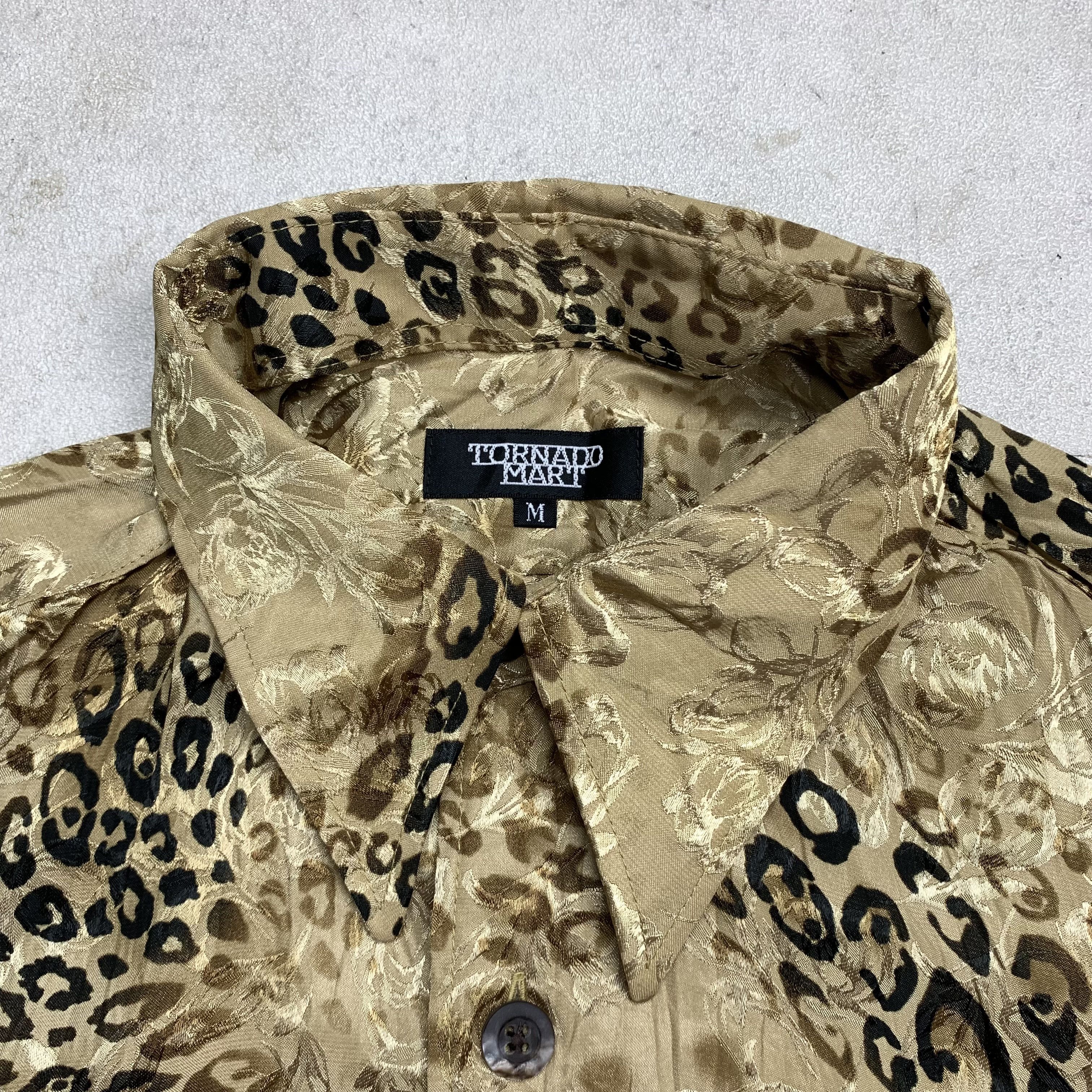 Tornado Mart Tornado Mart Gold Leopard Cheetah Jacquard Button Up Shirt Size US M / EU 48-50 / 2 - 5 Thumbnail