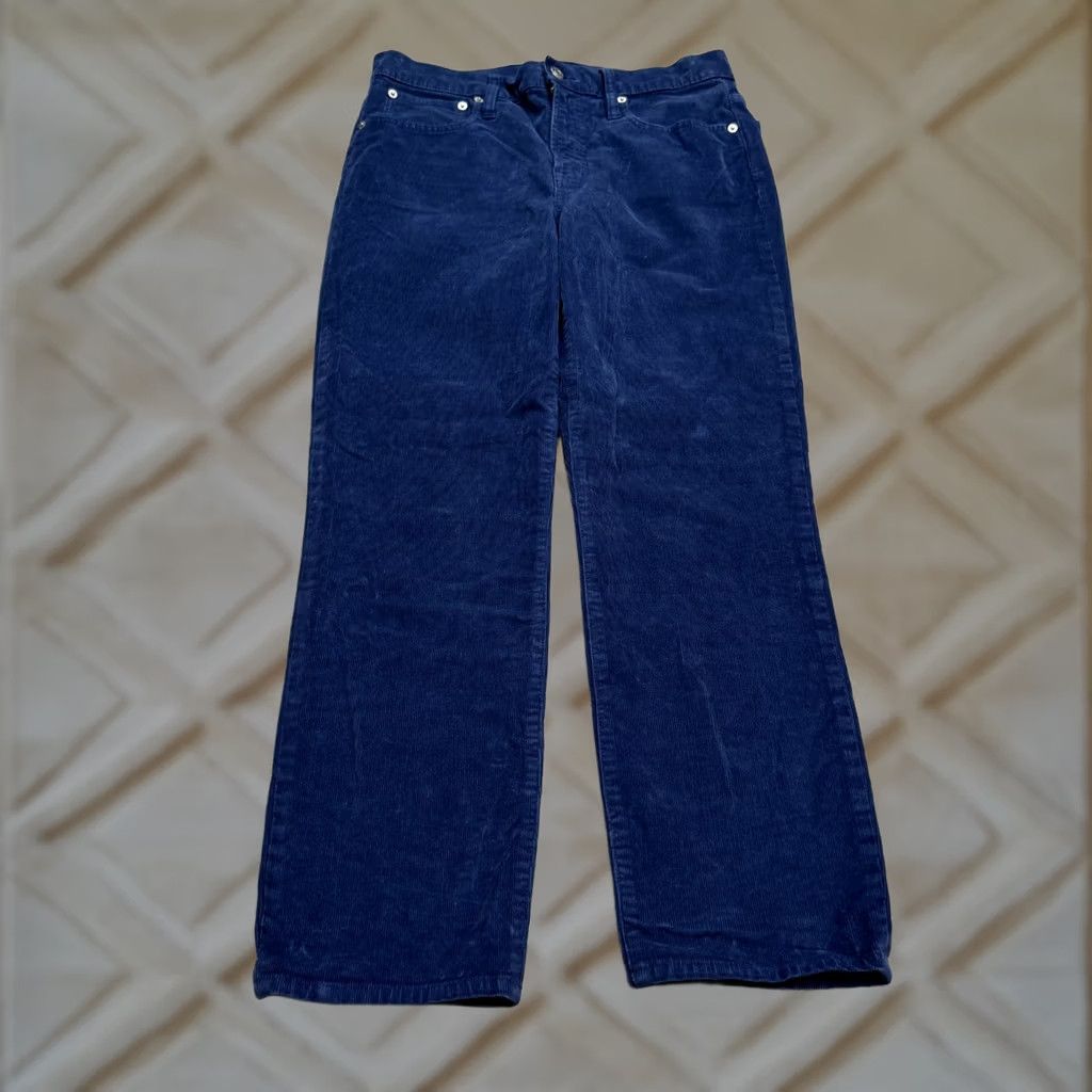 J.Crew J.Crew 1040 Athletic Fit Straight Corduroy Pants High Rise Womens 30 Navy Blue Size 30" / US 8 / IT 44 - 1 Thumbnail