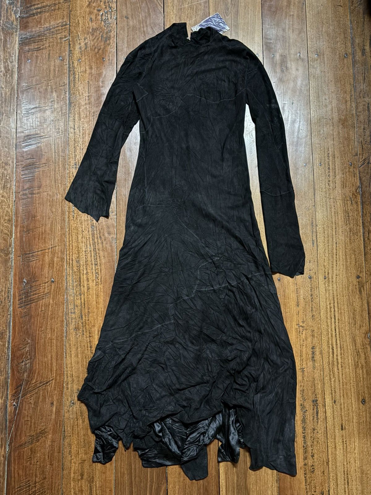 Yohji Yamamoto Yohji Yamamoto Black Leather Patchwork Maxi Dress F/W 2000 Size XS / US 0-2 / IT 36-38 - 2 Thumbnail