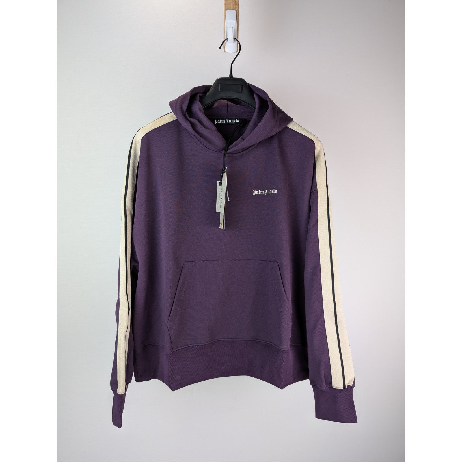 Palm Angels o1rshd1 Classic Logo Track Hoodie in Dark Purple / Off-White Size US L / EU 52-54 / 3 - 1 Thumbnail