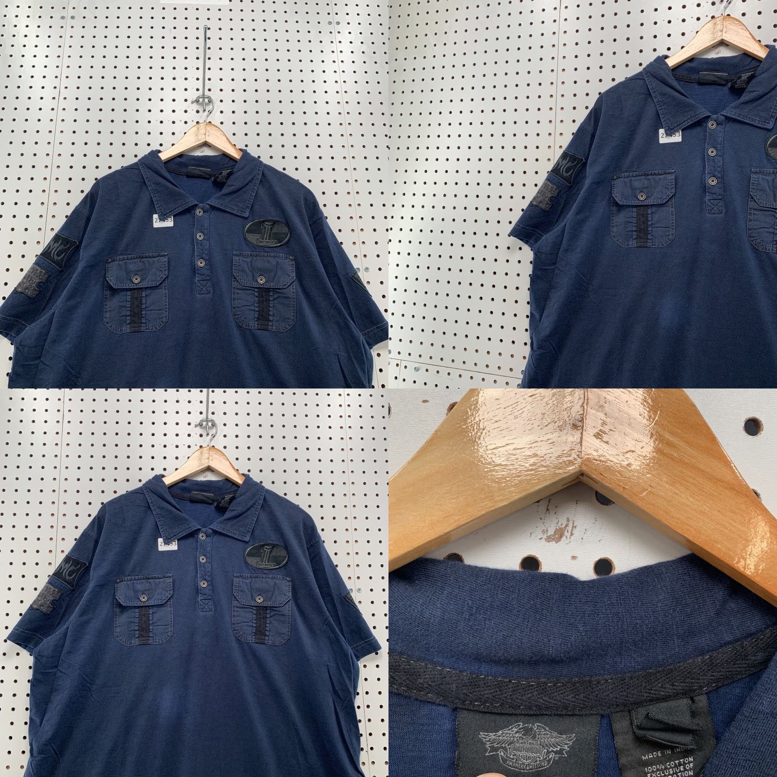 Harley Davidson VINTAGE Harley-Davidson Polo Shirt Men Short Sleeve Collared Embroidered Motorcycle Blue 3XL Size US XXL / EU 58 / 5 - 8 Thumbnail