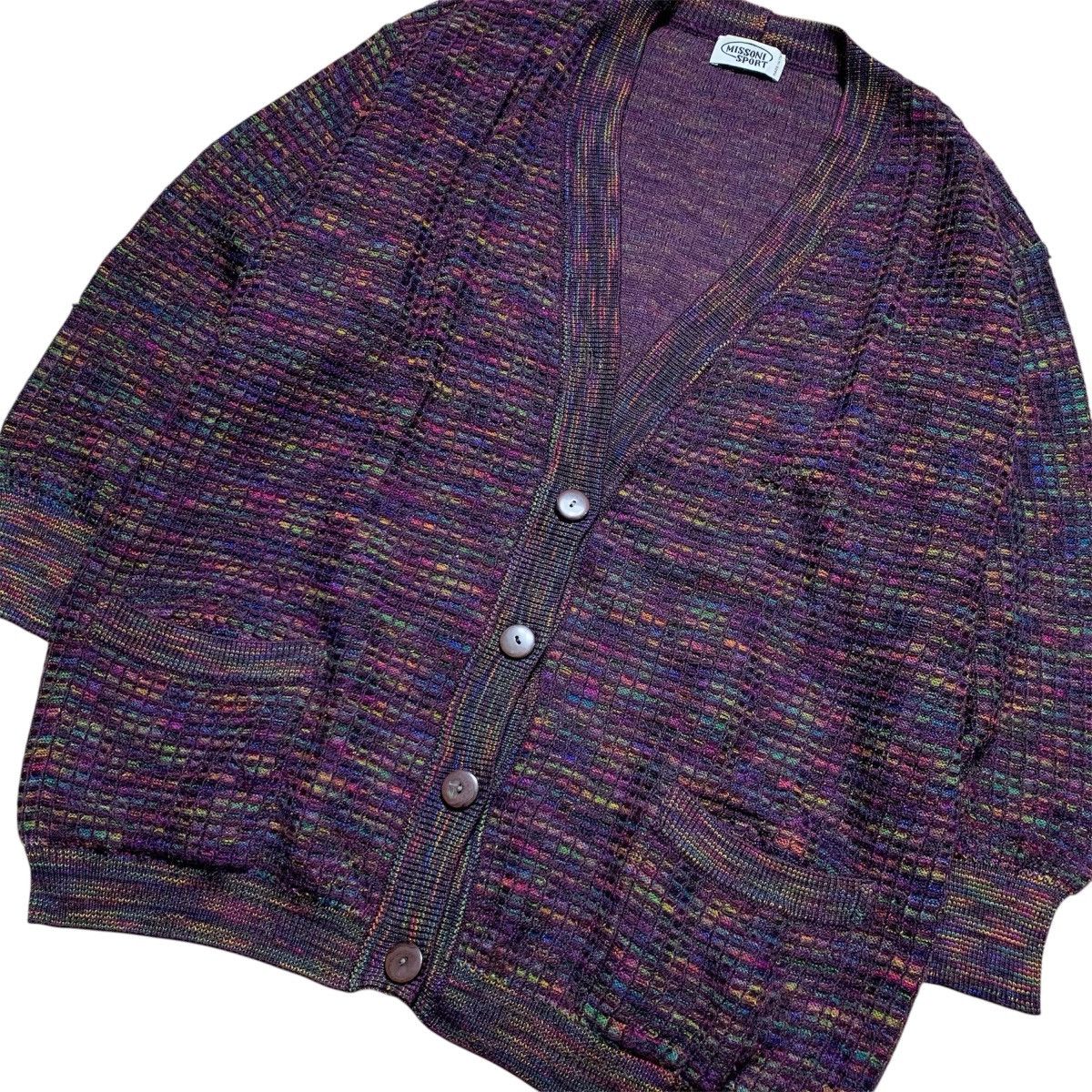 Missoni Vtg 90s Missoni Example 3D Multicolored Knit Cardigan Size US L / EU 52-54 / 3 - 3 Thumbnail