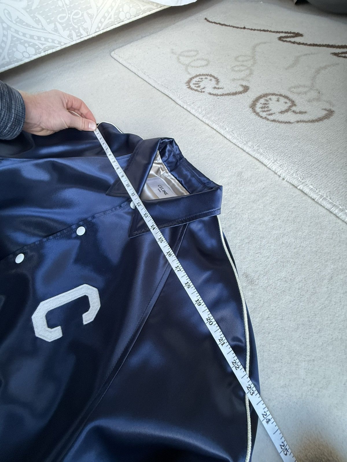 Celine $2.85k 🤑 Celine logo blue satin teddy jacket Hedi Slimane 54 Size US L / EU 52-54 / 3 - 6 Thumbnail