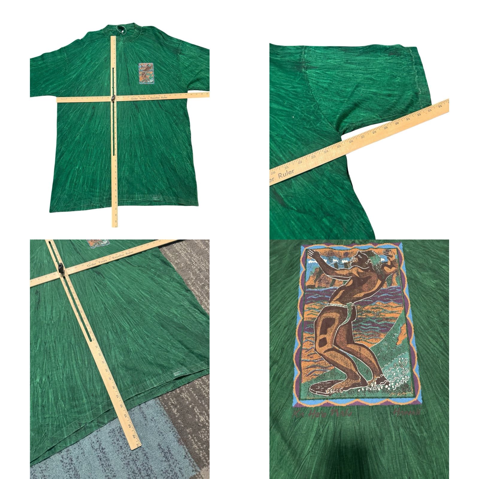 Vintage VINTAGE Crazy Shirts Hawaii Tie Dye T-Shirt Men XL Made In USA Shirt Mens Green USA Tie Dye Graphic Print 1990s Size US XL / EU 56 / 4 - 9 Thumbnail