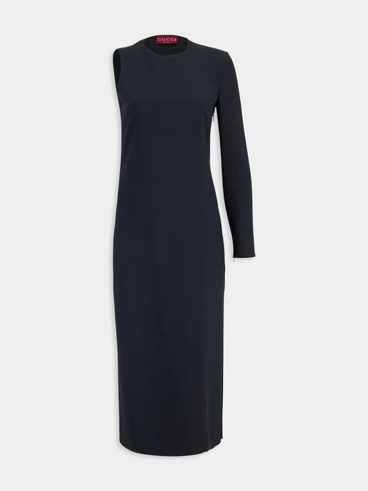 Gucci o1la5ras0526 Mid-Length Acetate Viscose Sable Dress in Black Size M / US 6-8 / IT 42-44 - 1 Thumbnail