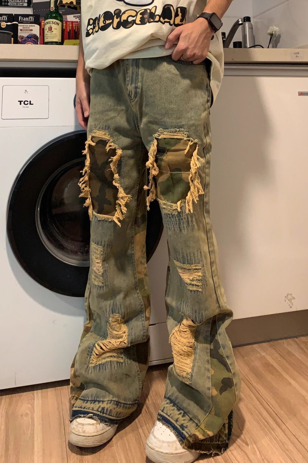 Designer × Japanese Brand Splicing Straight Leg Jean Size US 38 / EU 54 - 2 Thumbnail