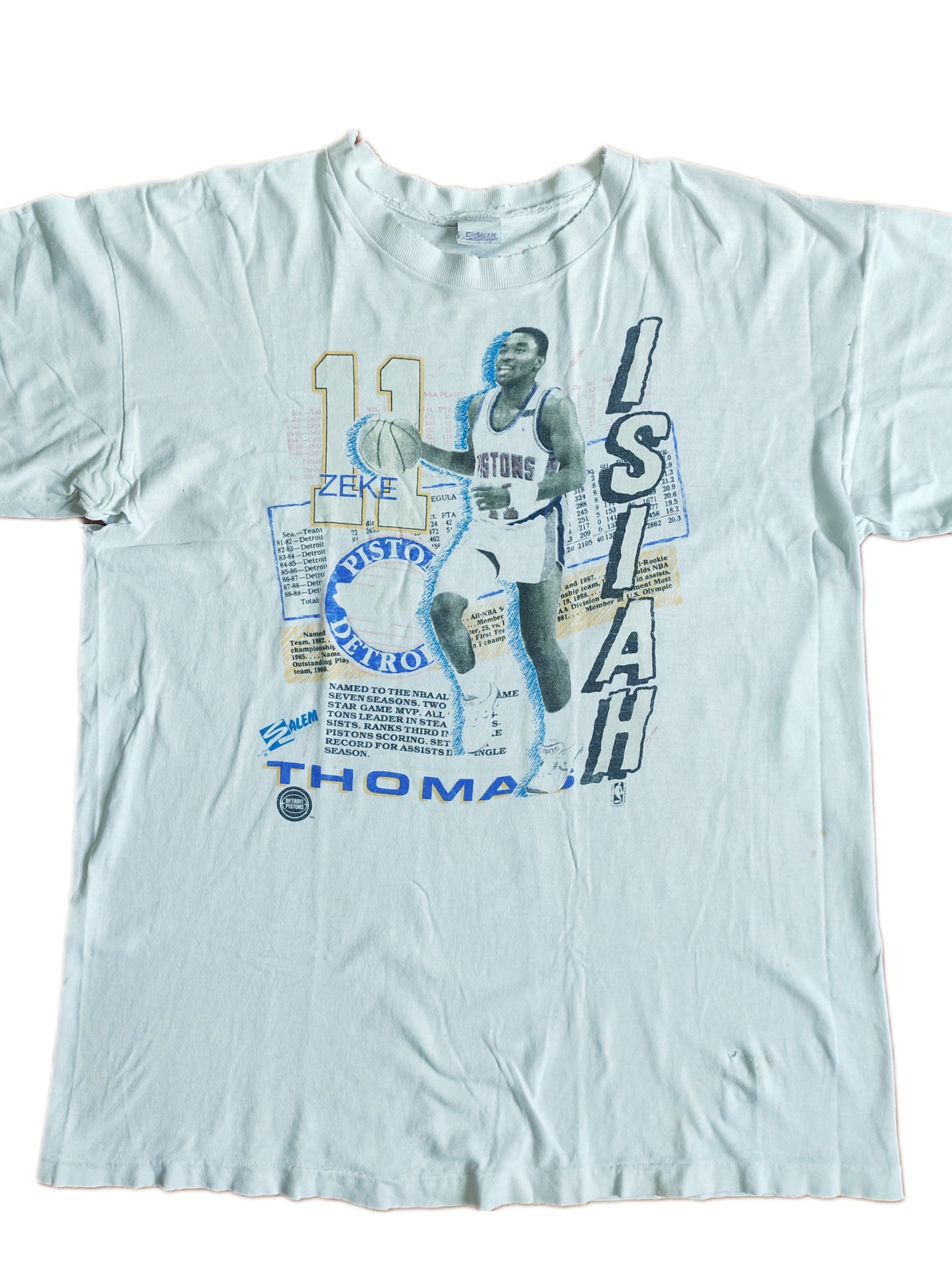 NBA × Salem Sportswear × Vintage Vintage Isiah Thomas Detroit Pistons Player 90s T-shirt Size US XL / EU 56 / 4 - 3 Thumbnail