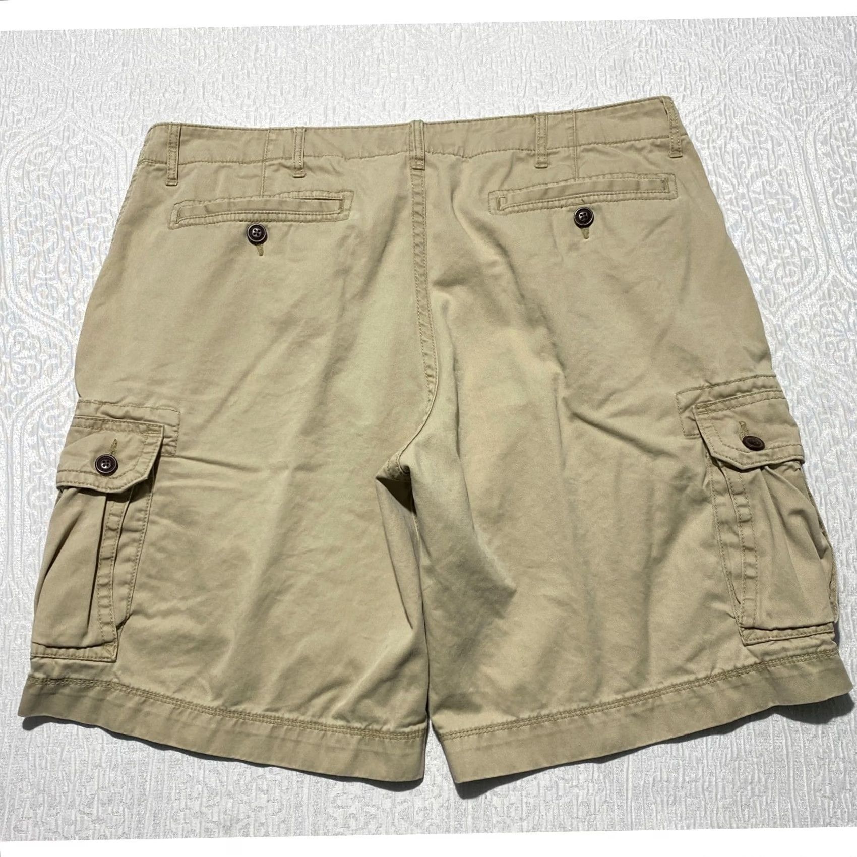 Vintage Arizona Jean Co Mens Khaki Cargo Shorts Size 38 Tan Cotton Twill Utility Casual Size US 38 / EU 54 - 2 Thumbnail