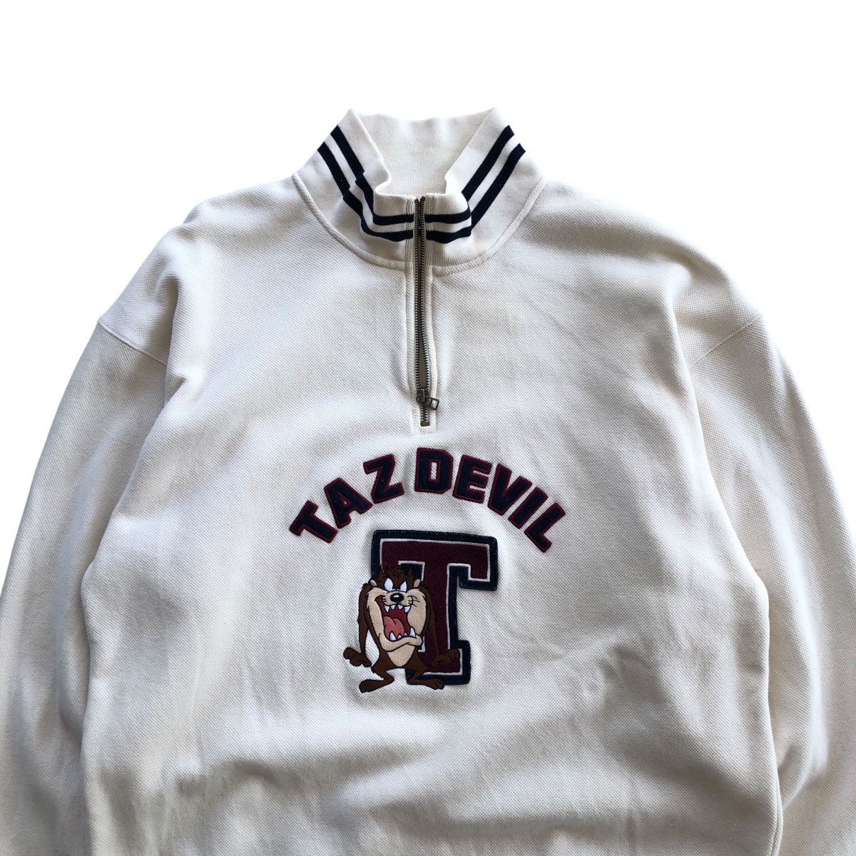 Cartoon Network × Vintage × Warner Bros Warner Bros TAZ DEVIL Embroidery Logo Half Zipper Sweatshirt Size US XL / EU 56 / 4 - 2 Thumbnail