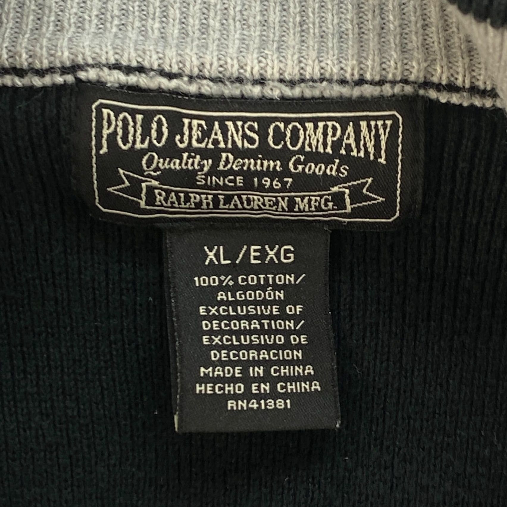 Polo Ralph Lauren VTG Polo Ralph Lauren Black 1/4 Zip Sweater Mock Neck XL Polo Jeans Company Shirt Mens Size US XL / EU 56 / 4 - 7 Thumbnail