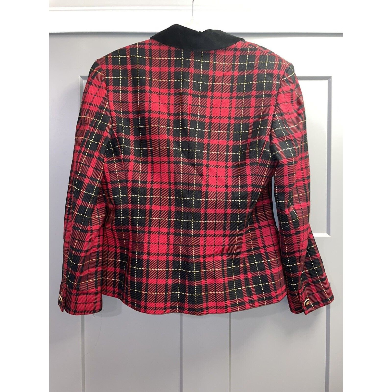 JH Collectibles VTG JH Collectibles Plaid Wool Blend Velvet Collar Button Size M / US 6-8 / IT 42-44 - 5 Thumbnail