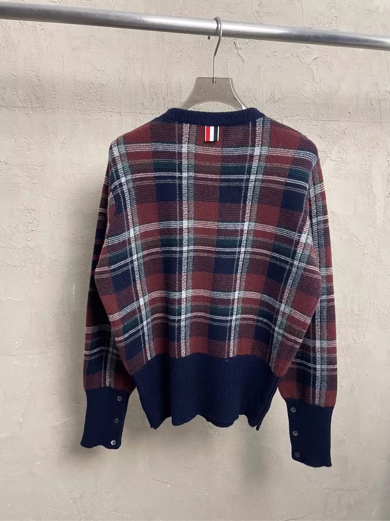 Thom Browne Thom browne Red-brown Tibetan blue plaid four-stripe pure w Size US M / EU 48-50 / 2 - 2 Thumbnail