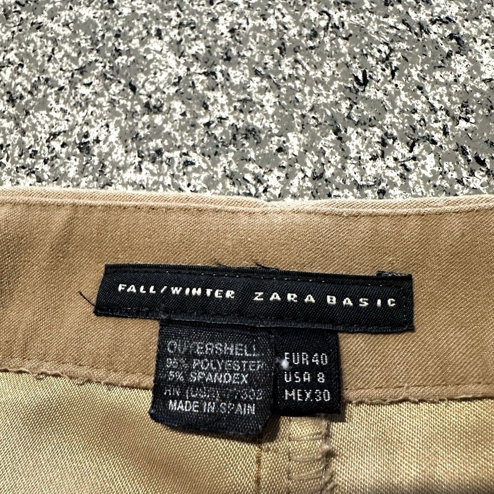 Zara Zara Basic Pants Womens 8 30x30 Mid Rise Casual Trouser Straight Leg Stretch Tan Beige Size 30" / US 8 / IT 44 - 4 Thumbnail
