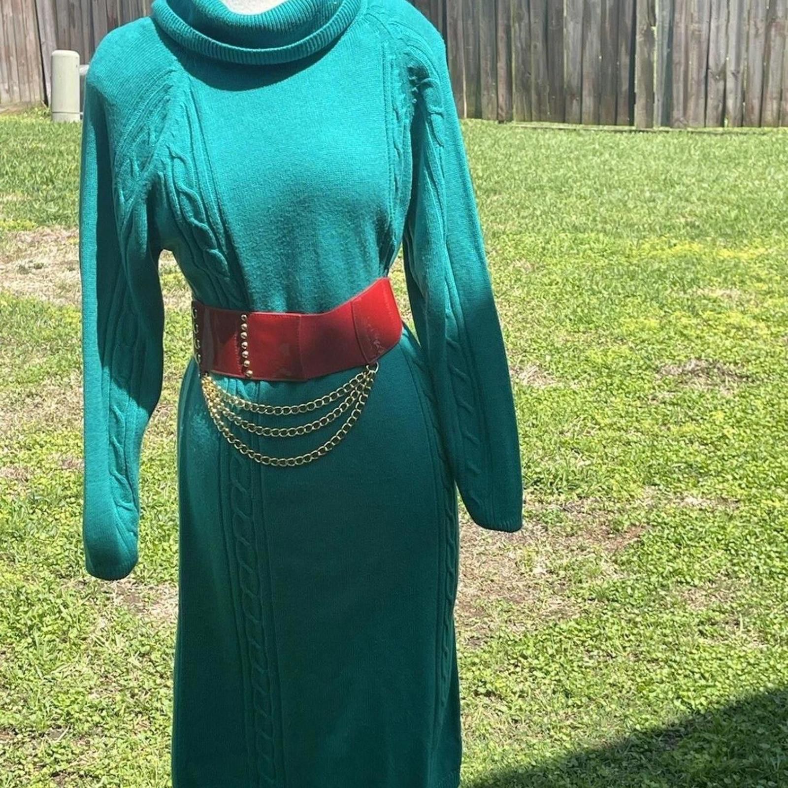 Other Vintage Just-Mort Green Sweater Knit Dress Size Medium Size M / US 6-8 / IT 42-44 - 1 Preview