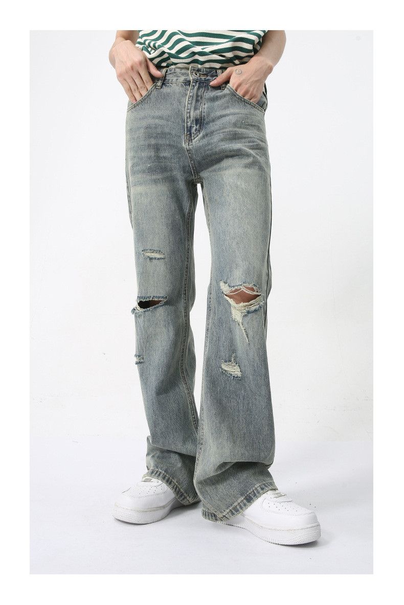 Japanese Brand × Jean Retro washed cool bootcut ripped jeans Size US 32 / EU 48 - 3 Thumbnail